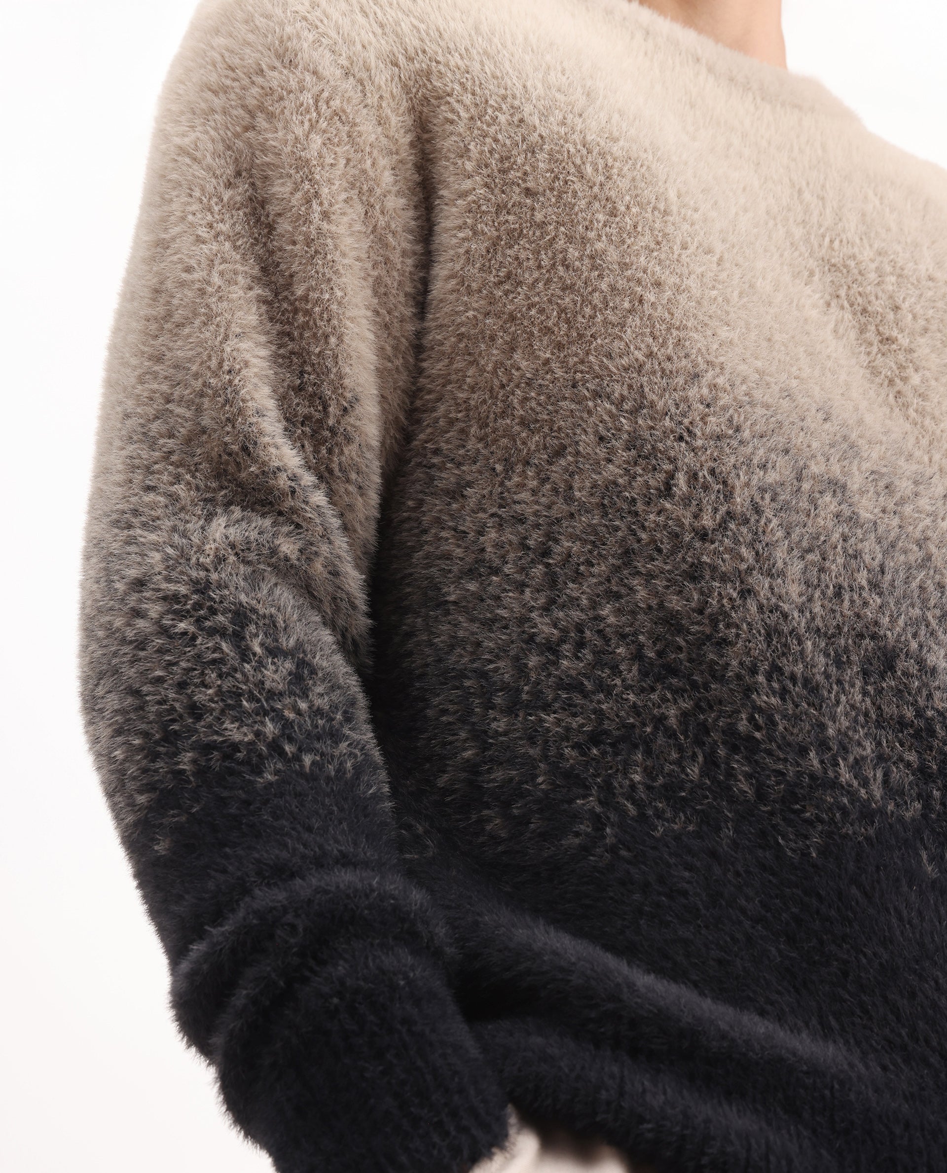 Rare Rabbit Men's Chervs Black Cotton Color Block Regular Fit Full Sleeve Crew Neck Sweater - Image 3