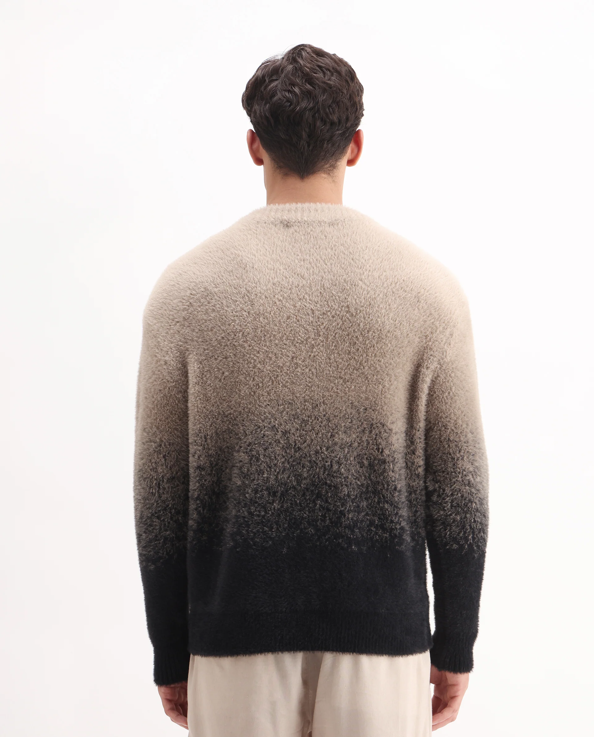 Rare Rabbit Men's Chervs Black Cotton Color Block Regular Fit Full Sleeve Crew Neck Sweater - Image 8