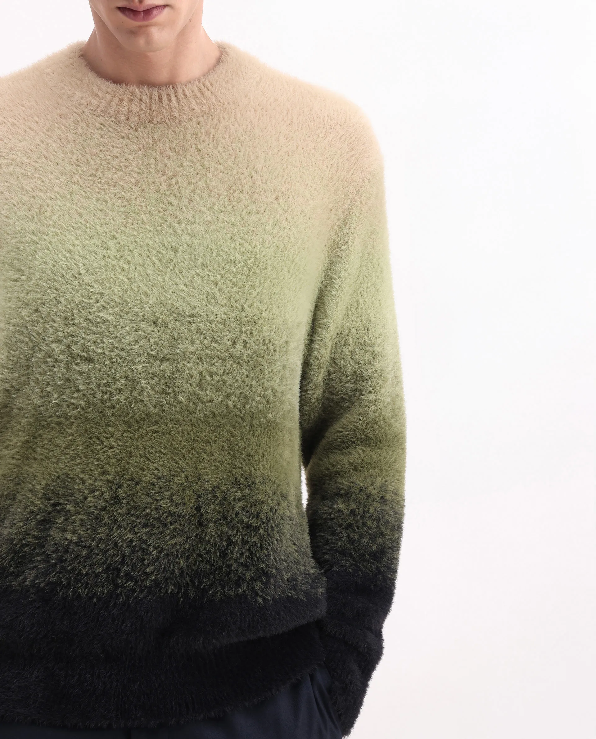 Rare Rabbit Men's Chervs Dark Green Cotton Color Block Regular Fit Full Sleeve Crew Neck Sweater - Image 4
