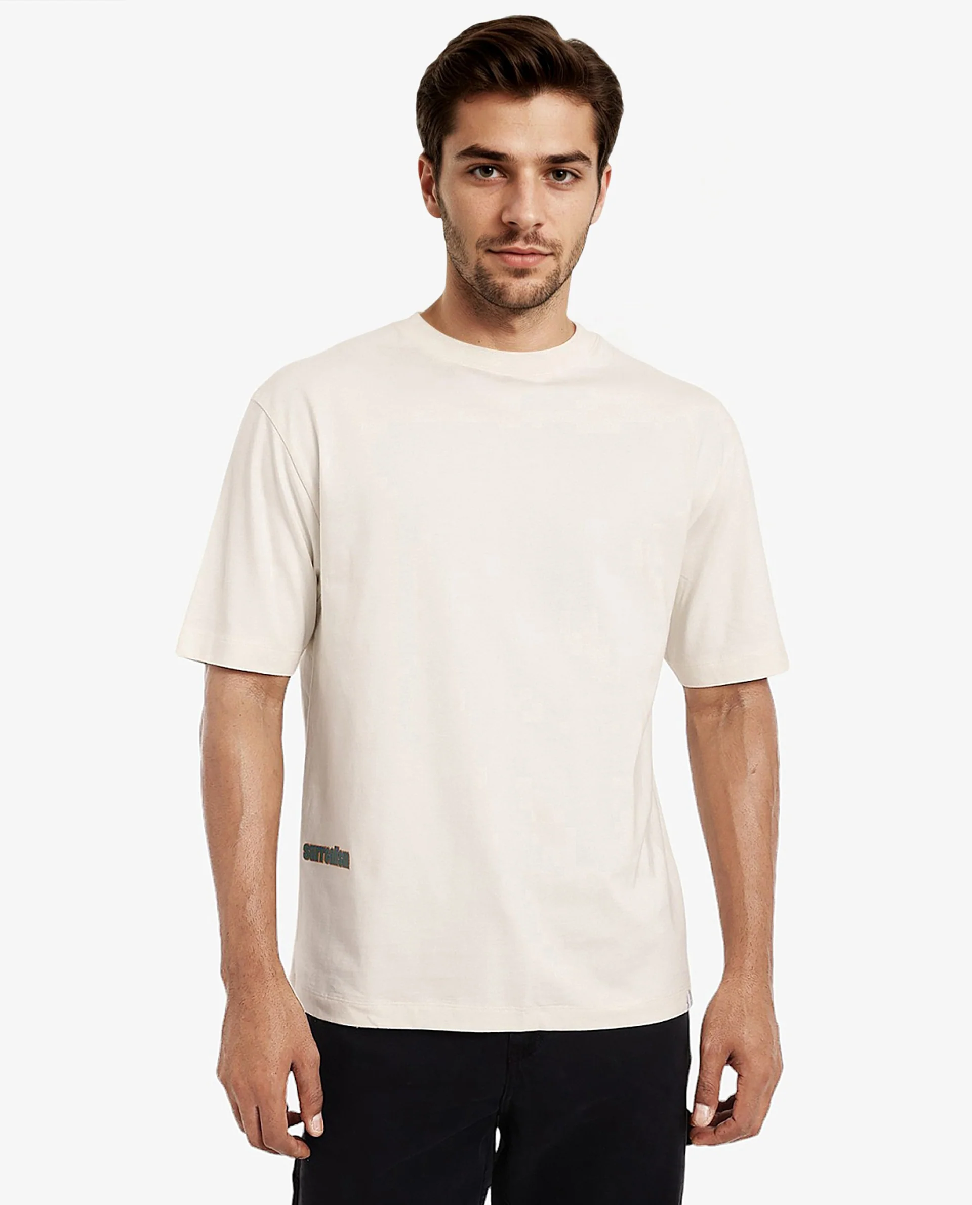 Rare Rabbit Men's Ches Off White Cotton Graphic Print Oversized Fit Half Sleeve Crew Neck T-Shirt - Image 6