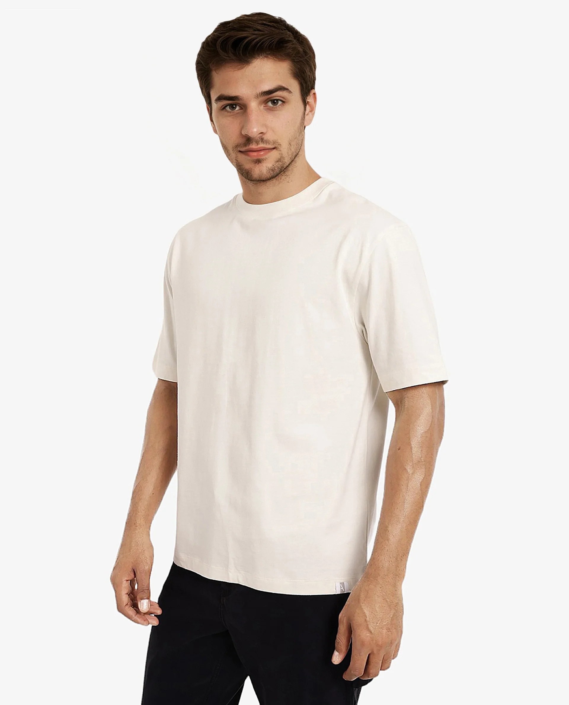 Rare Rabbit Men's Ches Off White Cotton Graphic Print Oversized Fit Half Sleeve Crew Neck T-Shirt - Image 8