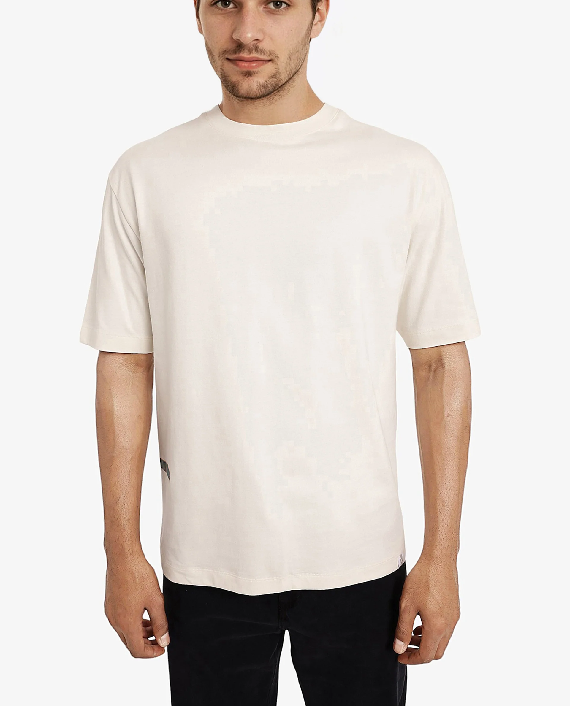 Rare Rabbit Men's Ches Off White Cotton Graphic Print Oversized Fit Half Sleeve Crew Neck T-Shirt - Image 9