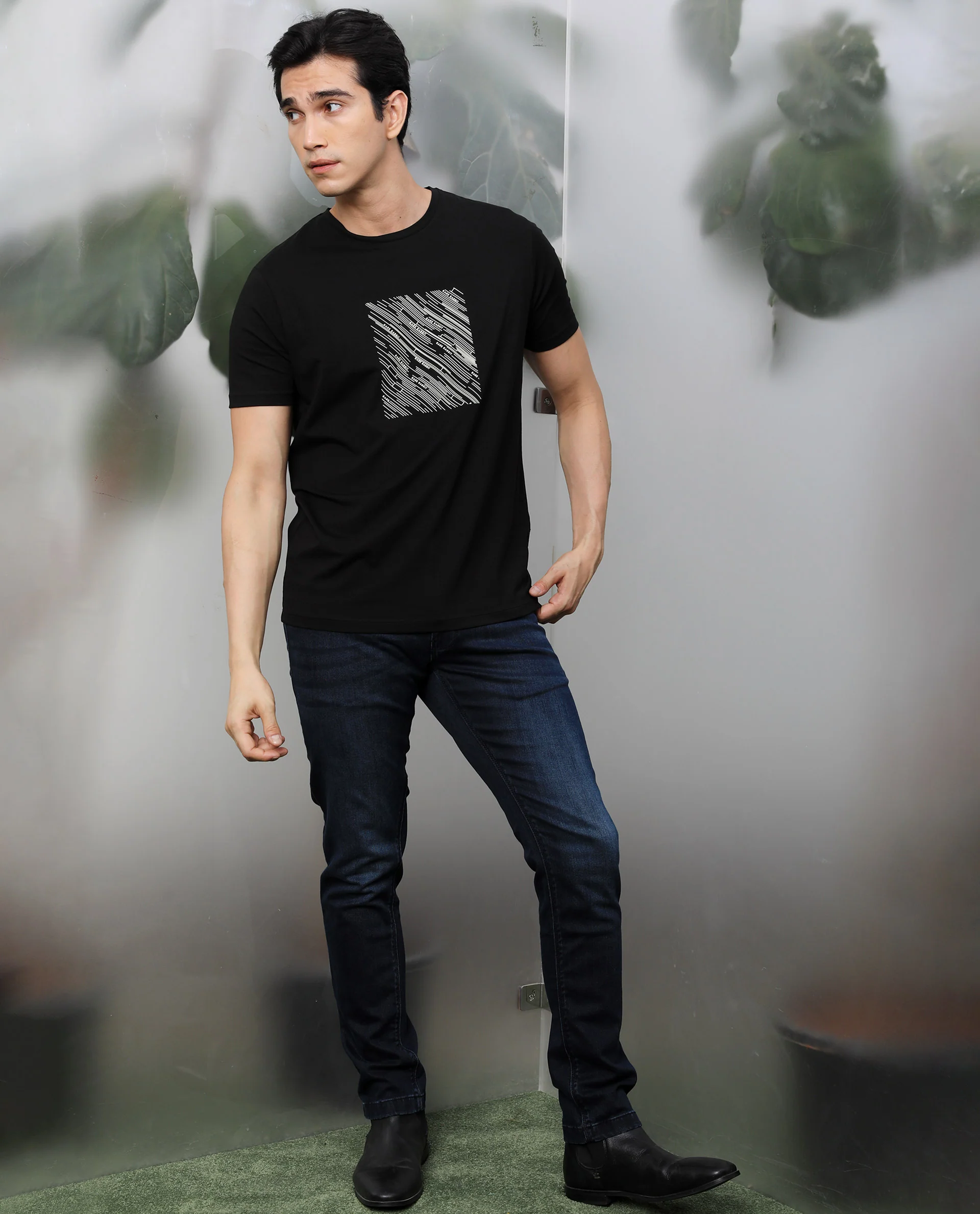 Rare Rabbit Men's Chevillon Dark Navy Cotton Plain Hawk Slim Fit Jeans - Image 3