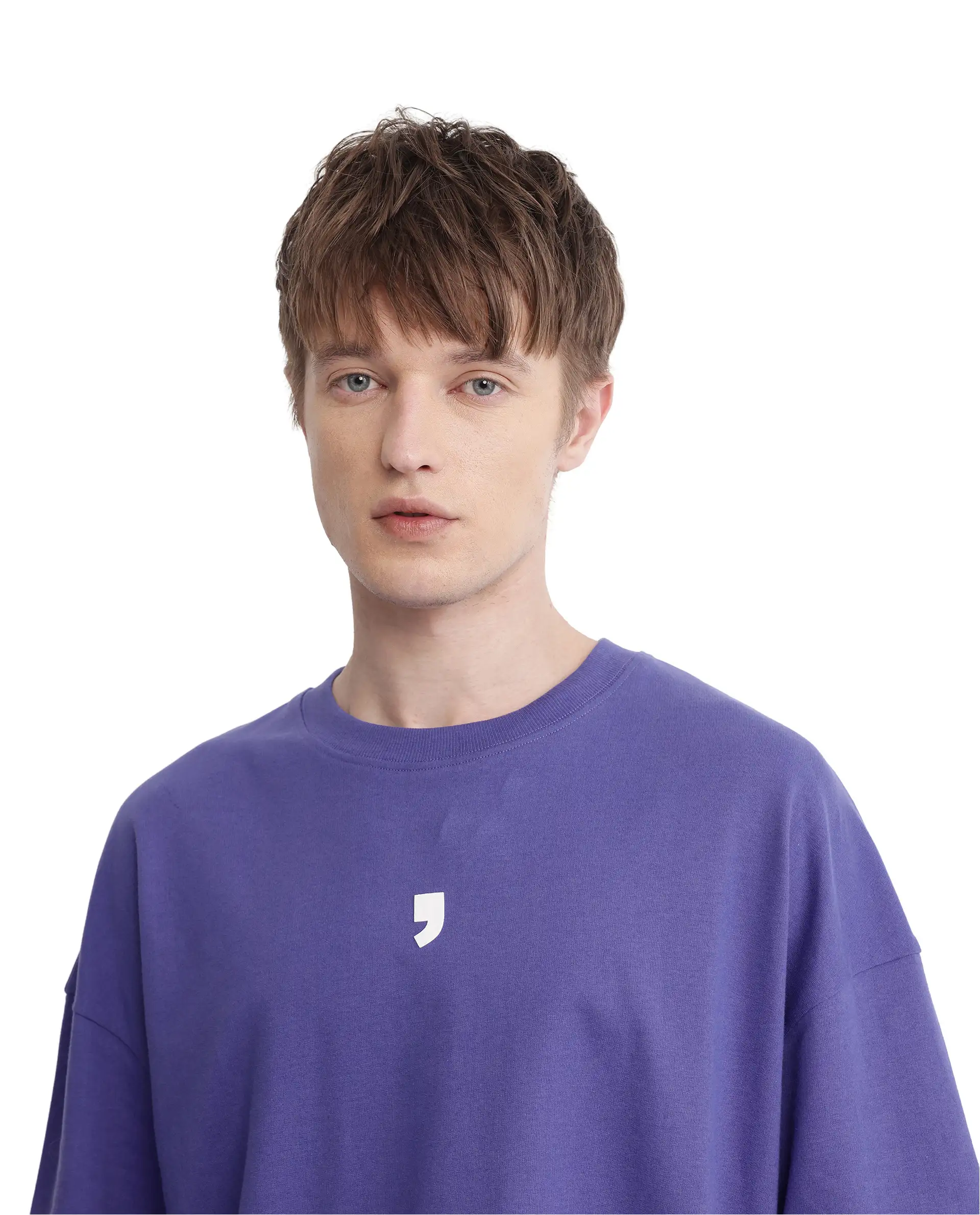 Rare Rabbit Men's Chile Purple Cotton Graphic Print Oversized Fit Half Sleeve Crew Neck T-Shirt - Image 3