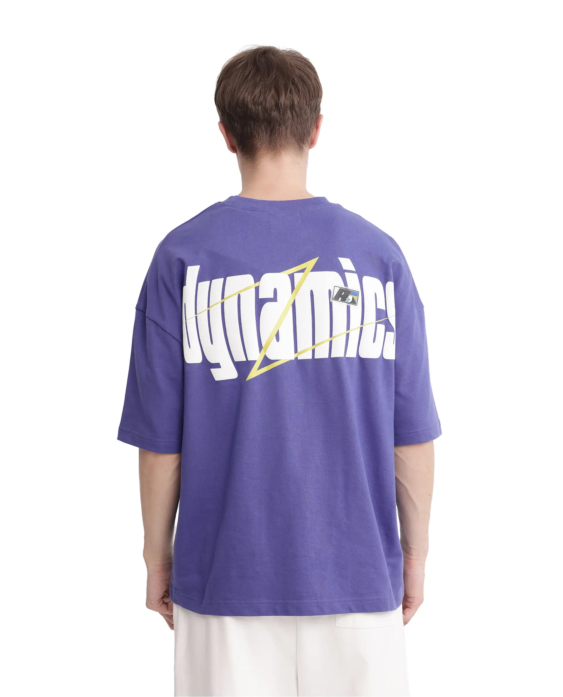 Rare Rabbit Men's Chile Purple Cotton Graphic Print Oversized Fit Half Sleeve Crew Neck T-Shirt - Image 5