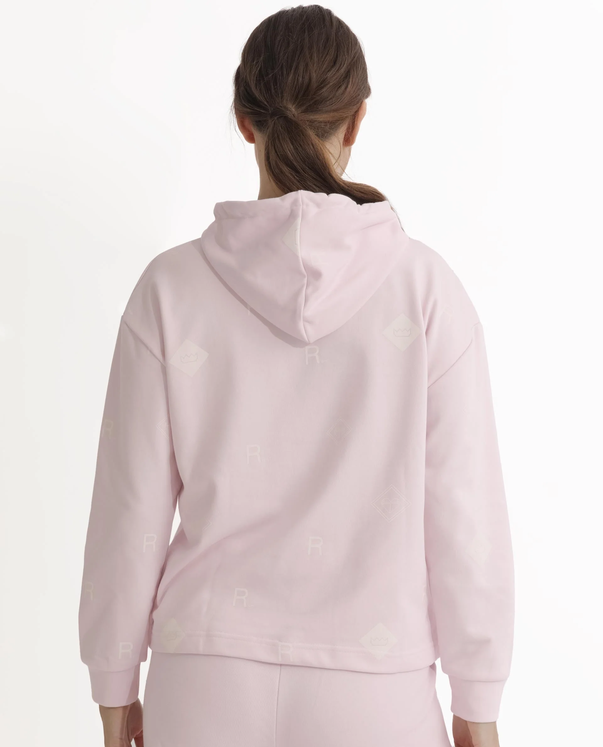 Rareism Women's Choice Light Pink Polyester Blend Hooded Plain Regular Fit Sweatshirt - Image 10