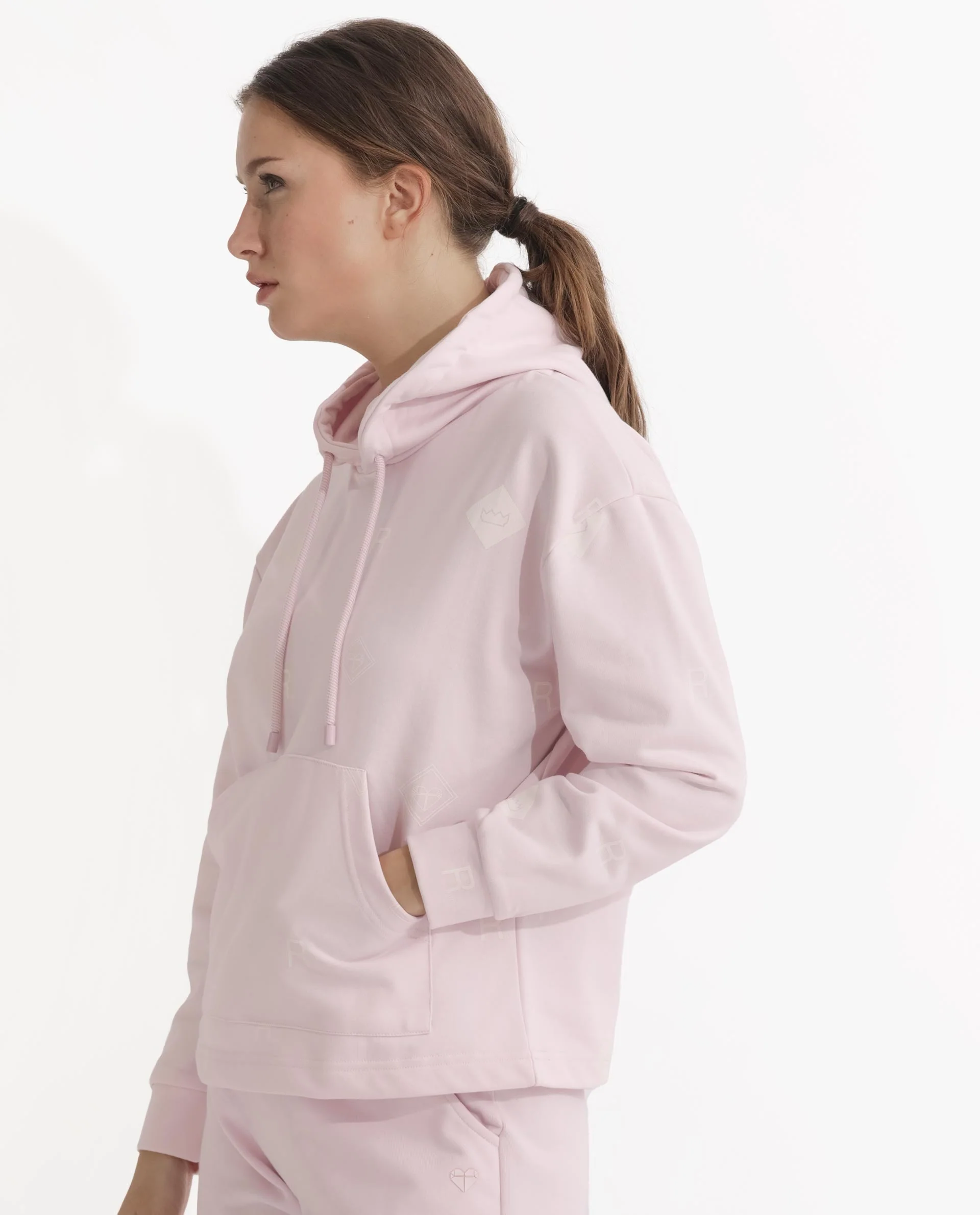 Rareism Women's Choice Light Pink Polyester Blend Hooded Plain Regular Fit Sweatshirt - Image 11