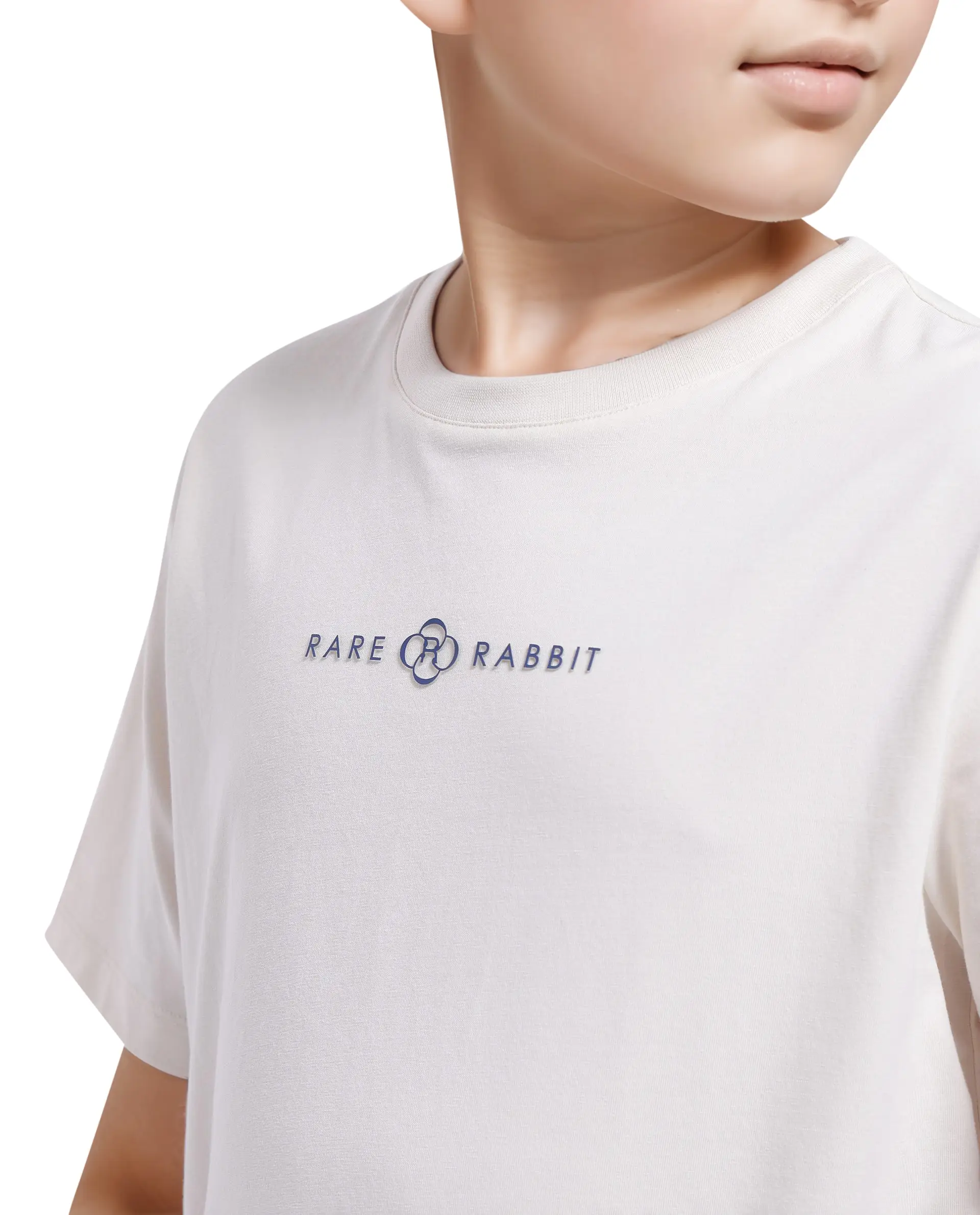 Rare Ones Kids Chom Off White Cotton Blend Fabric Half Sleeves Crew Neck Graphic Print T-Shirt - Image 3