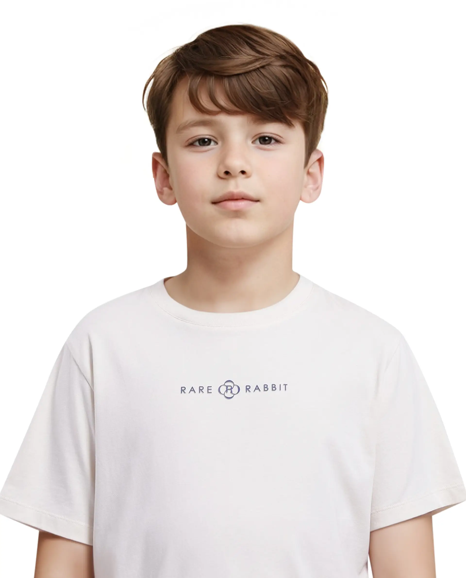 Rare Ones Kids Chom Off White Cotton Blend Fabric Half Sleeves Crew Neck Graphic Print T-Shirt - Image 4