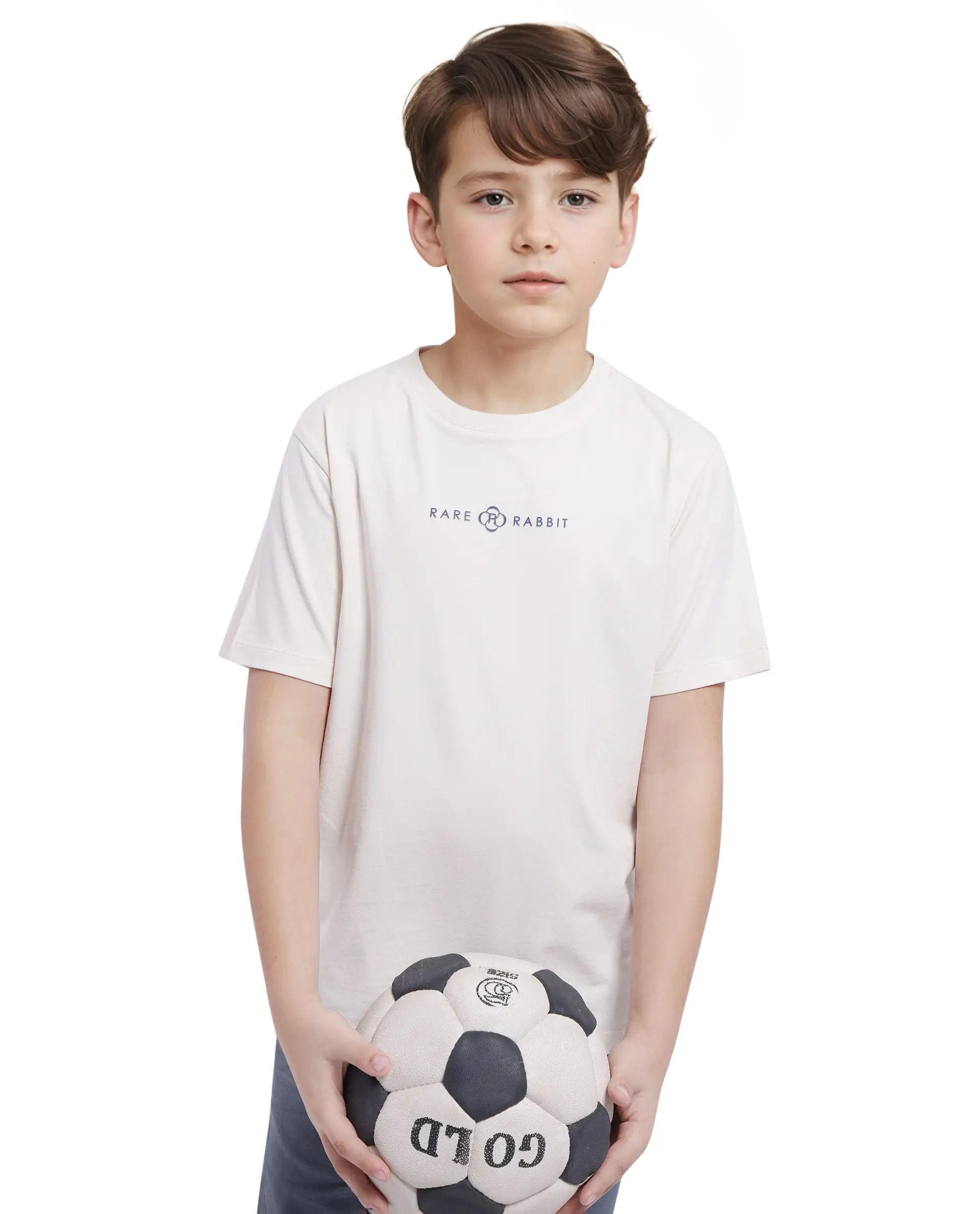 Rare Ones Kids Chom Off White Cotton Blend Fabric Half Sleeves Crew Neck Graphic Print T-Shirt - Image 5