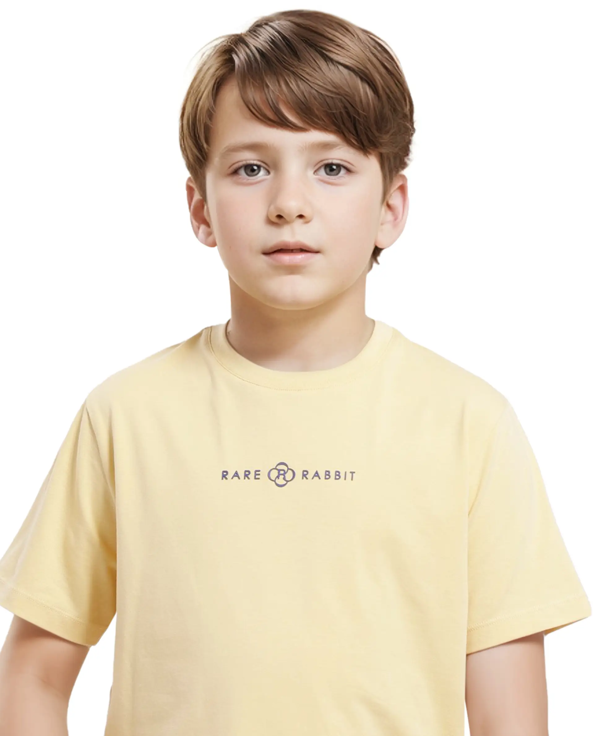 Rare Ones Kids Chom Yellow Cotton Blend Fabric Half Sleeves Crew Neck Graphic Print T-Shirt - Image 5
