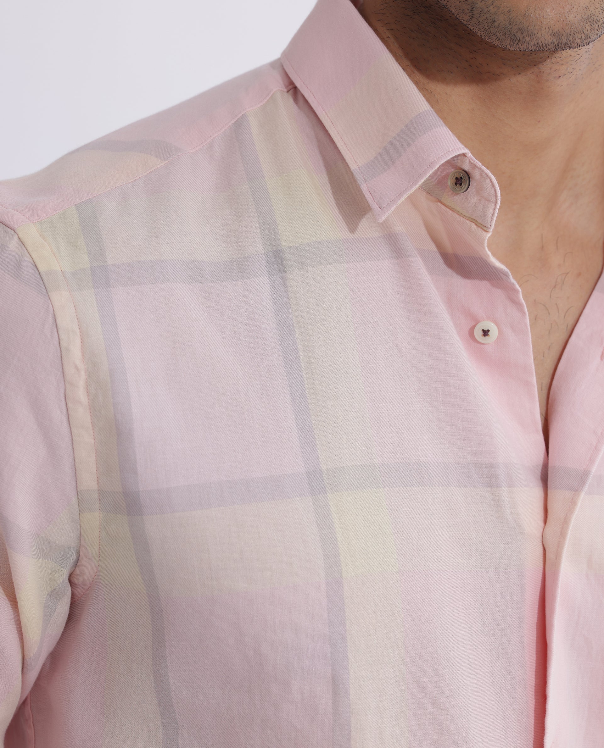 Rare Rabbit Men's Chopitn Pink Cotton Checked Print Regular Fit Full Sleeve Collared Shirt - Image 9