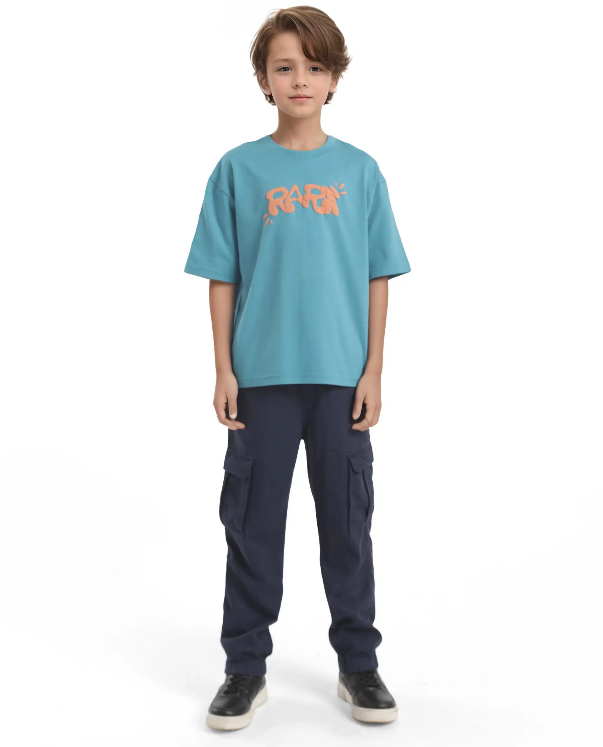 Rare Ones Kids Chris Turq Cotton Half Sleeves Crew Neck Oversized Fit Graphic Print T-Shirt - Image 4