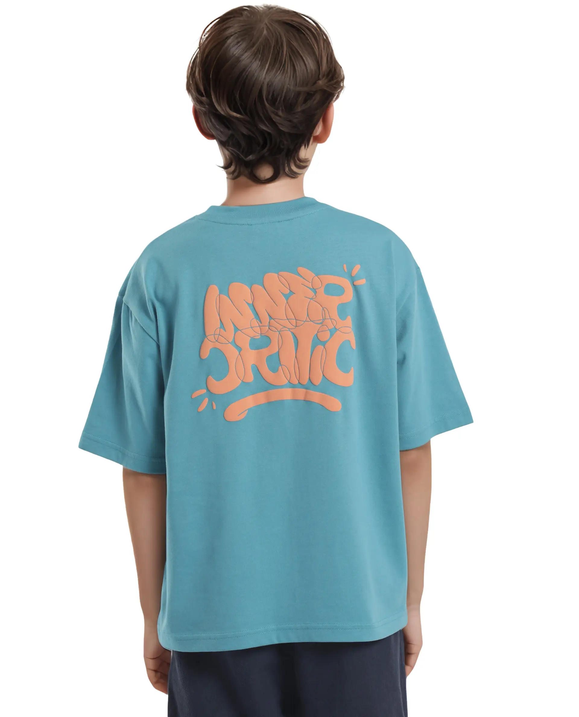 Rare Ones Kids Chris Turq Cotton Half Sleeves Crew Neck Oversized Fit Graphic Print T-Shirt - Image 8
