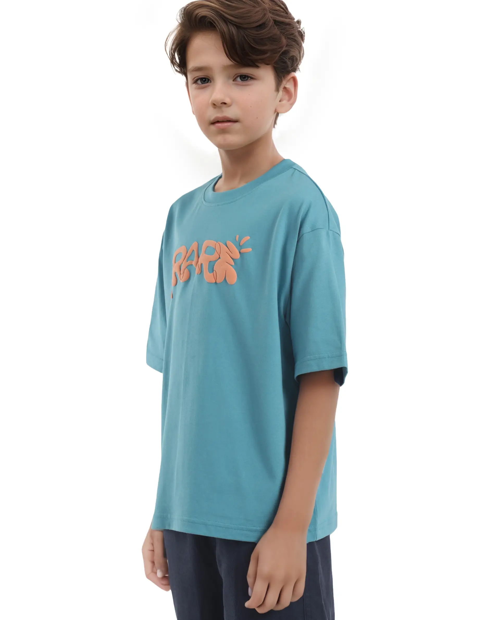 Rare Ones Kids Chris Turq Cotton Half Sleeves Crew Neck Oversized Fit Graphic Print T-Shirt - Image 9