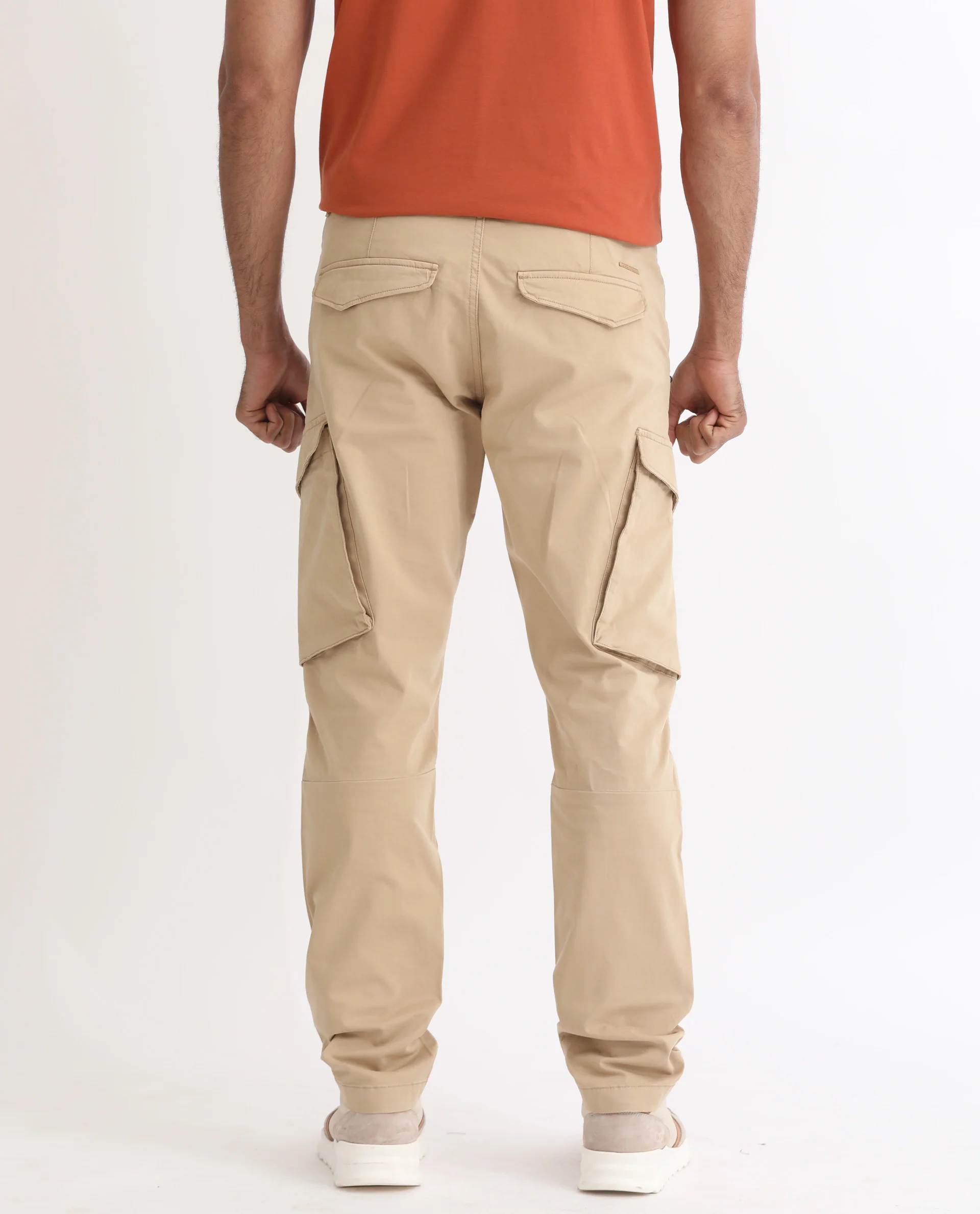 Rare Rabbit Men's Cidar Beige Cotton Blend Plain Regular Fit Trouser - Image 7