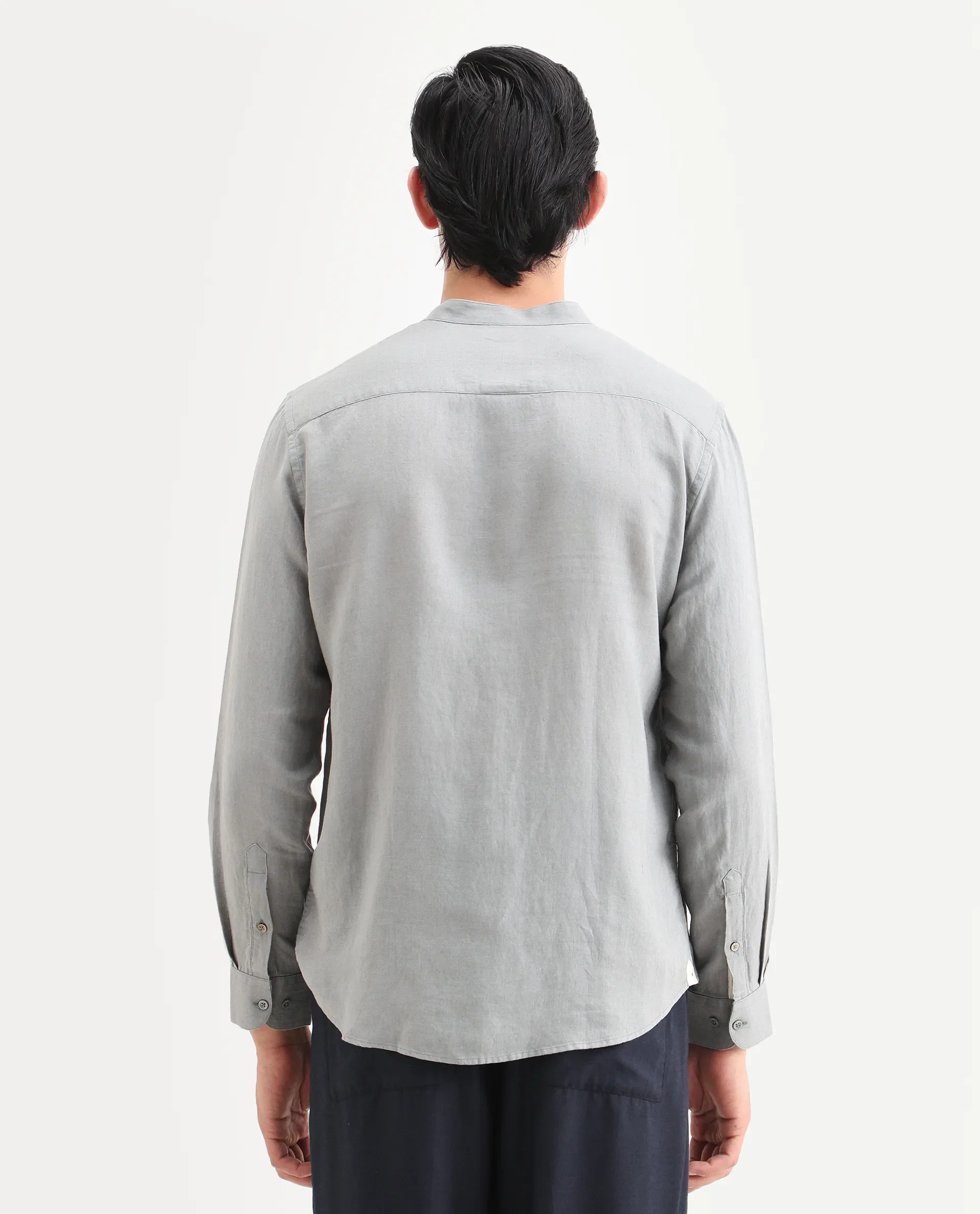 Rare Rabbit Men's Cinex 26 Dusky Olive Linen Blend Fabric Full Sleeve Regular Fit Shirt - Image 7