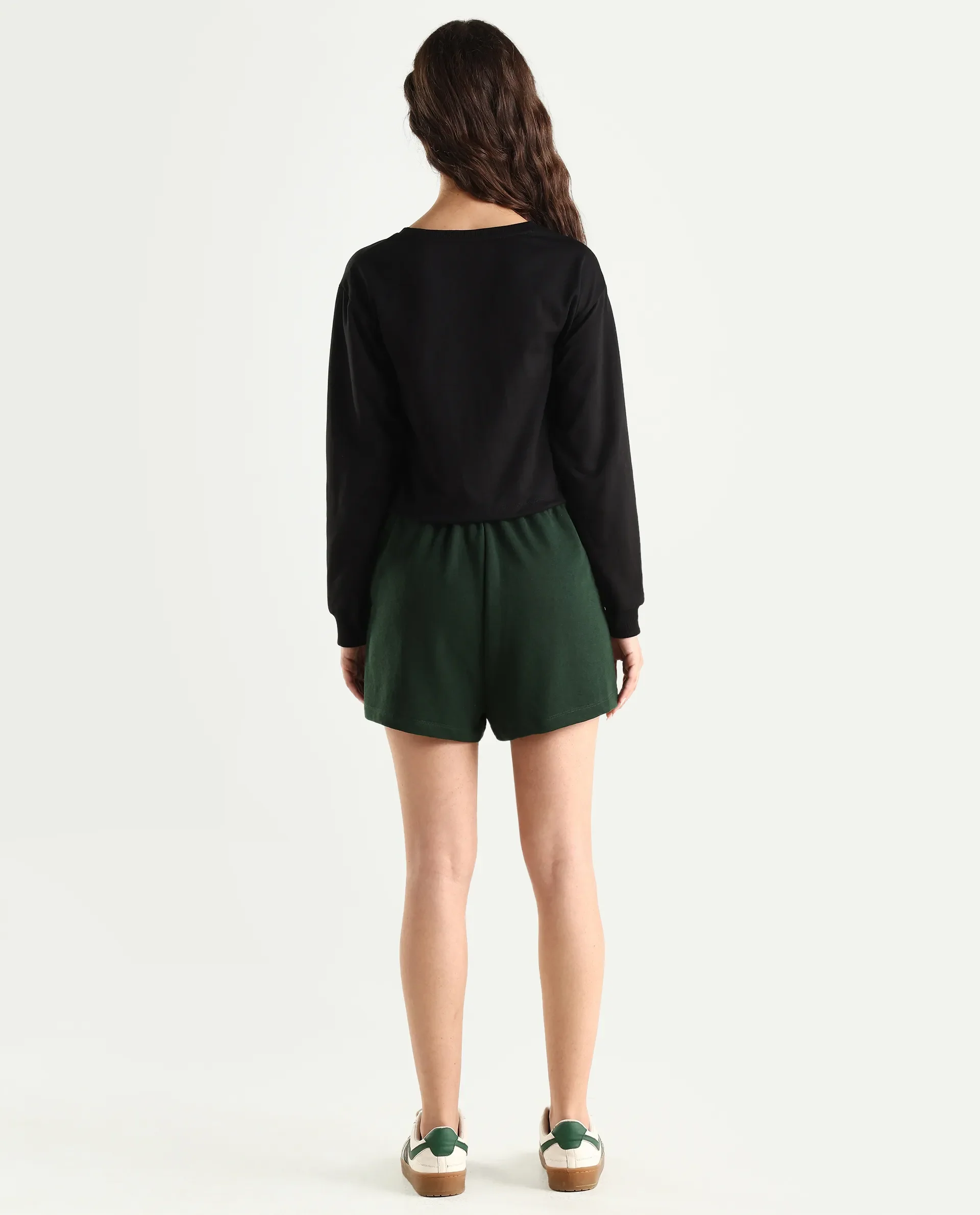 Rareism Women's Medium Weight Terry 290 Gsm Cotton Blend Plain Mini Relaxed Fit Shorts - Image 7