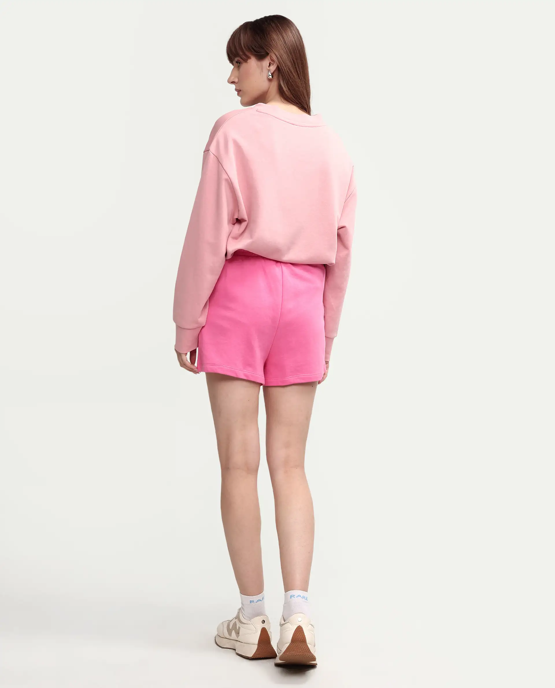 Rareism Women's Medium Weight Terry 290 Gsm Cotton Blend Plain Mini Relaxed Fit Shorts - Image 7