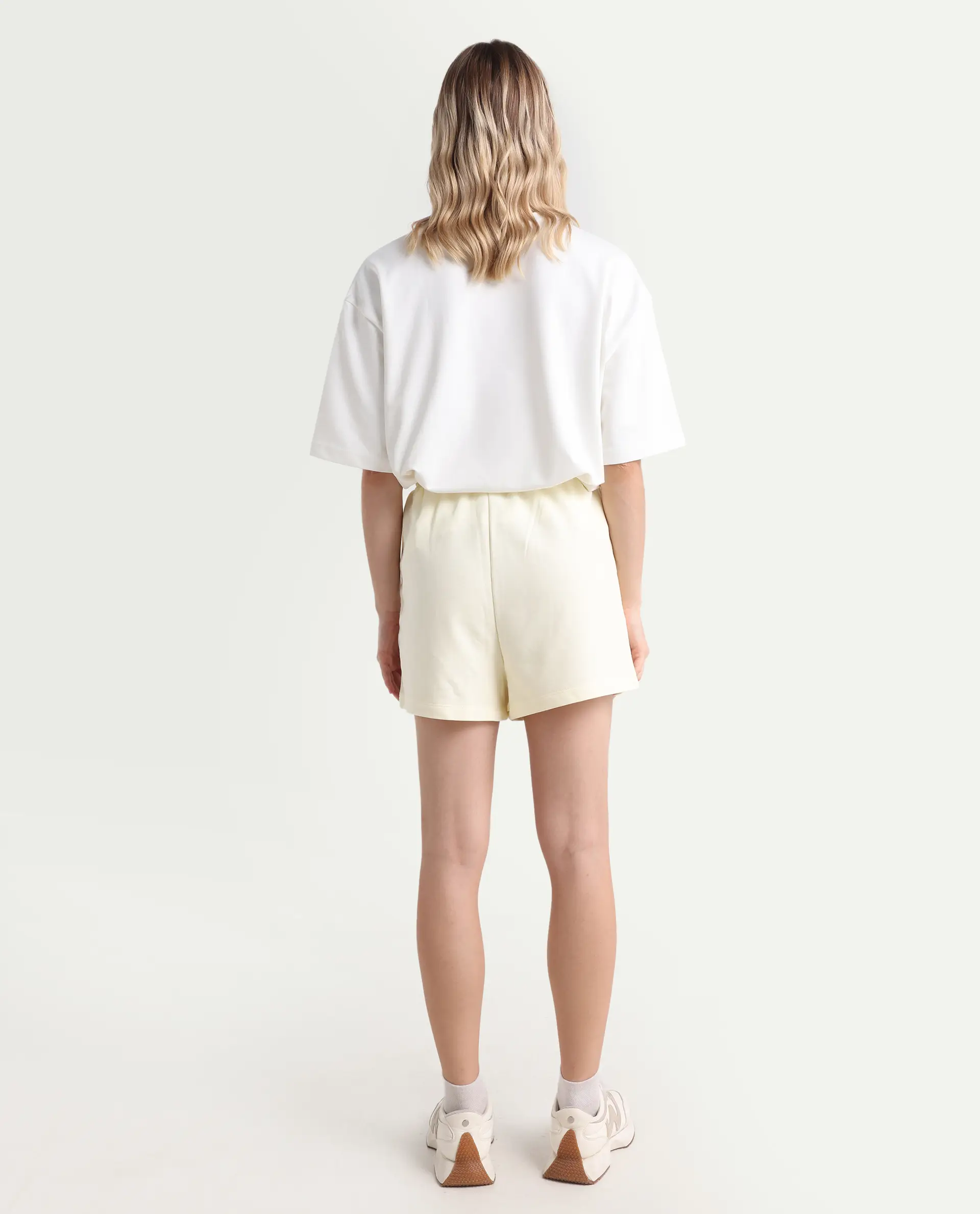 Rareism Women's Medium Weight Terry 290 Gsm Cotton Blend Plain Mini Relaxed Fit Shorts - Image 7