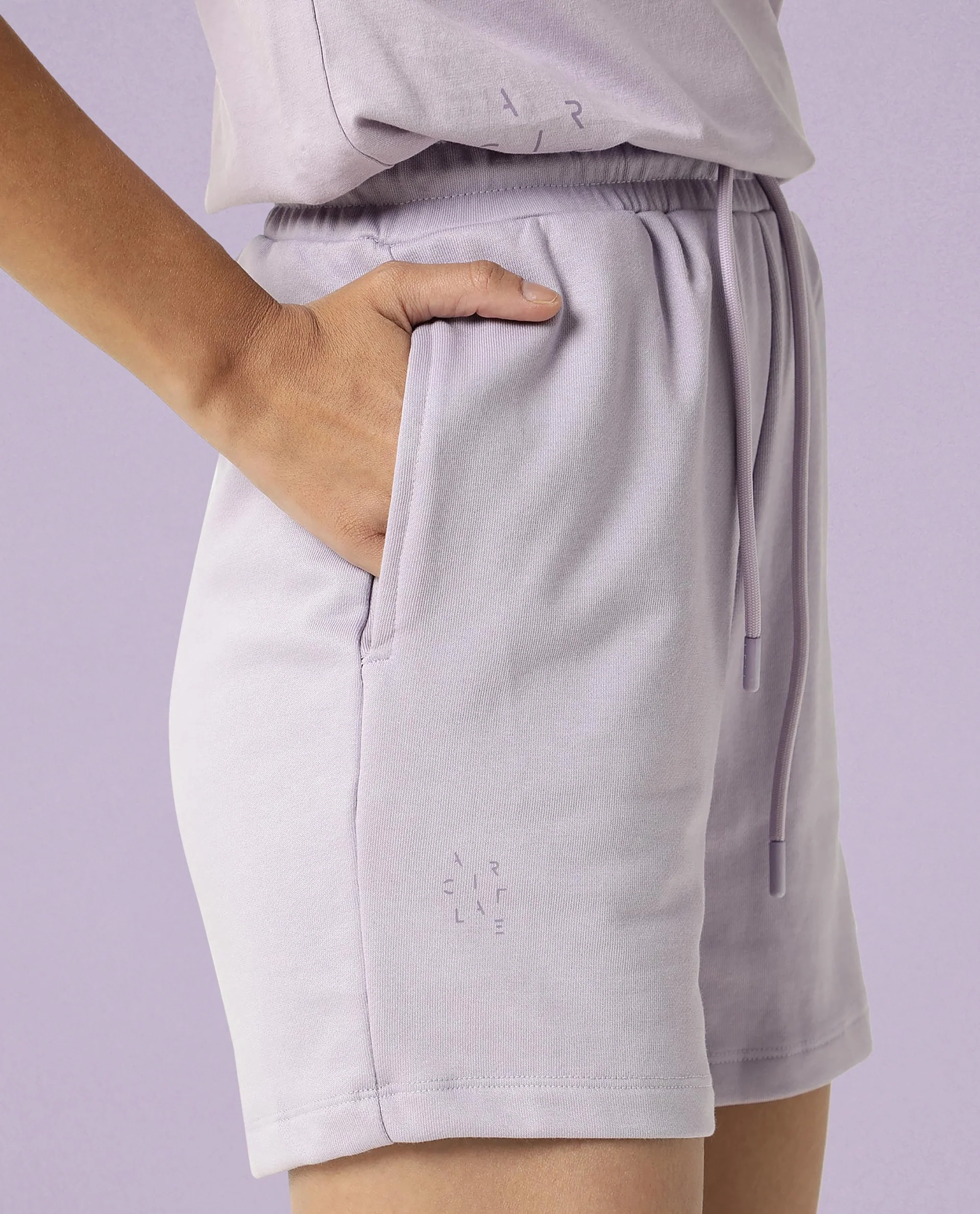 Rareism Women's Medium Weight Terry 290 Gsm Cotton Blend Plain Mini Relaxed Fit Shorts - Image 5
