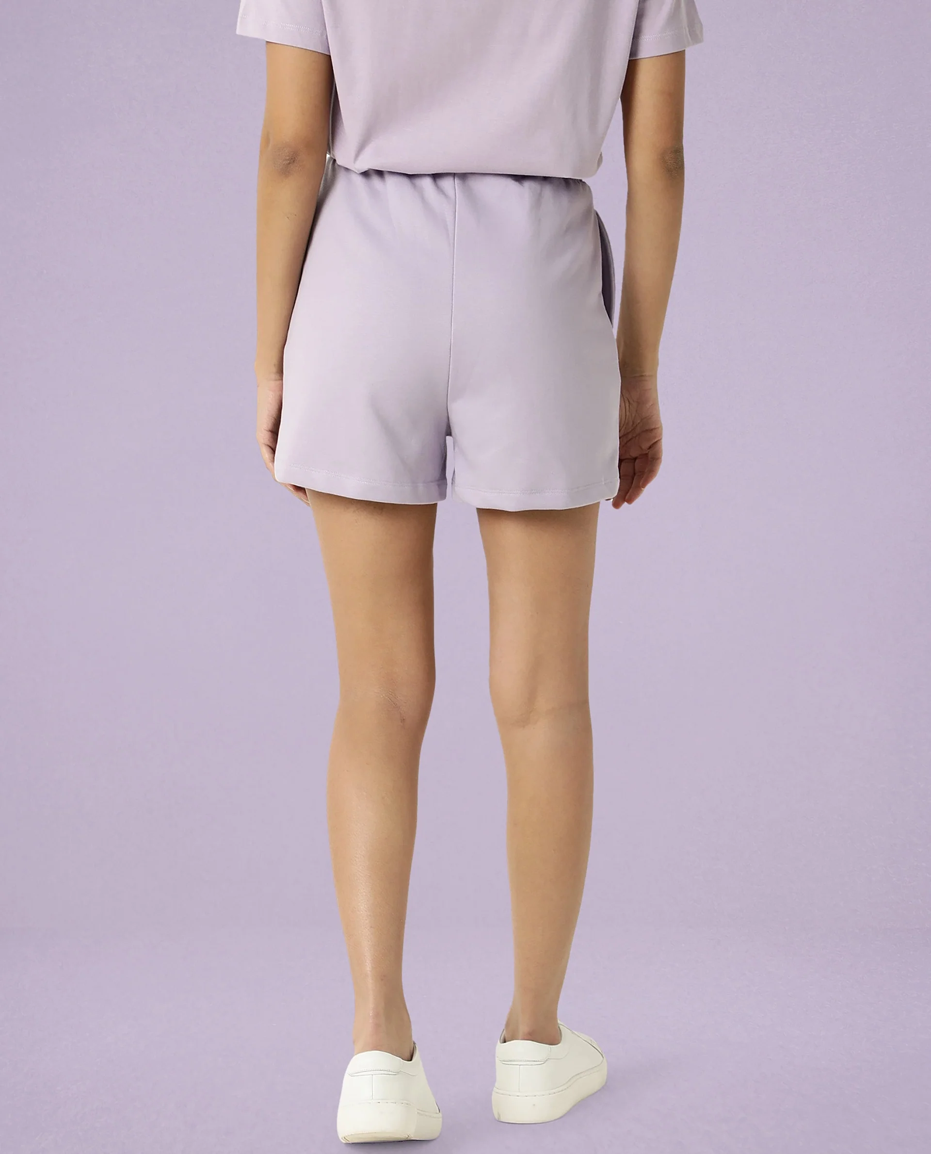 Rareism Women's Medium Weight Terry 290 Gsm Cotton Blend Plain Mini Relaxed Fit Shorts - Image 6
