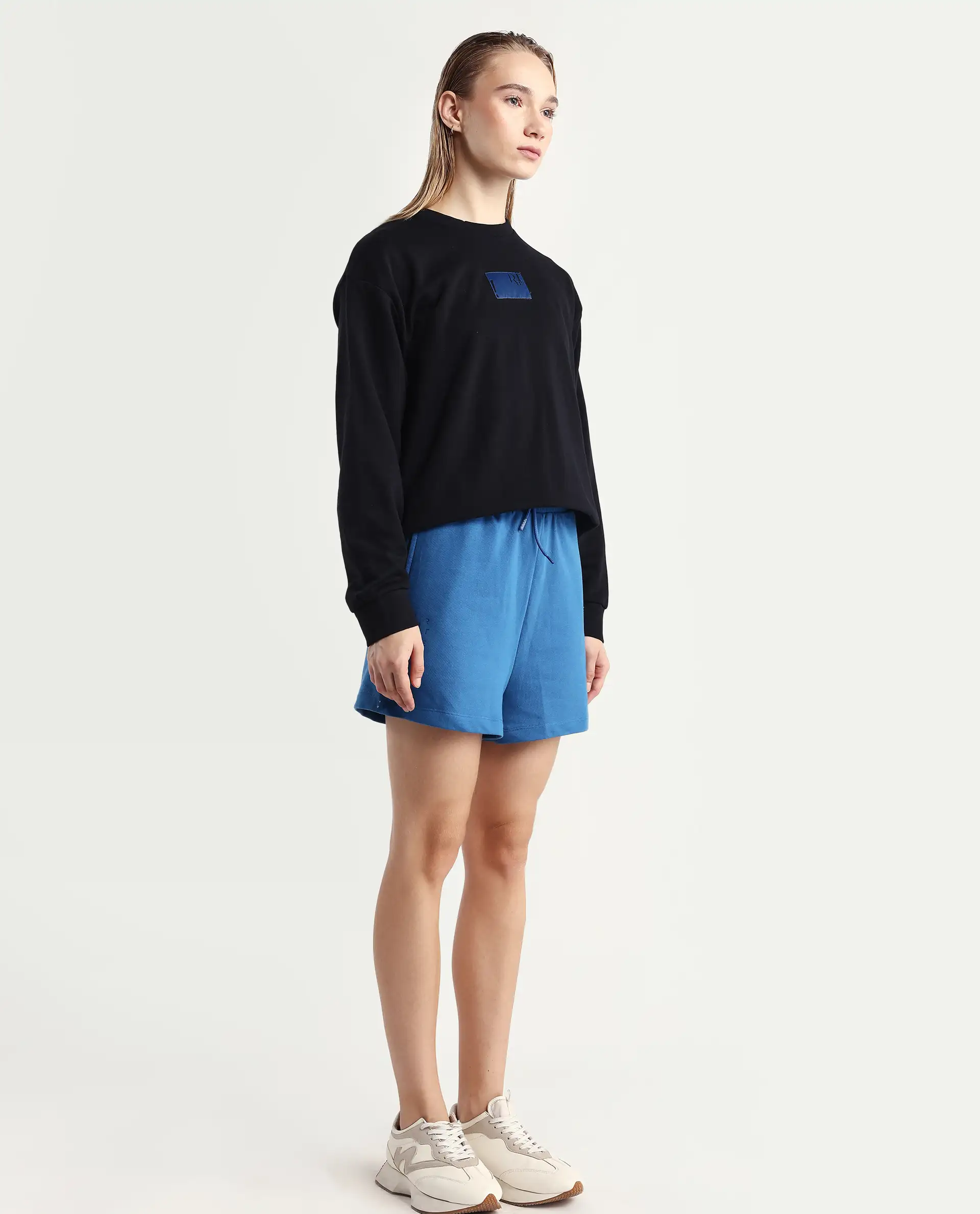 Rareism Women's Medium Weight Terry 290 Gsm Cotton Blend Plain Mini Relaxed Fit Shorts - Image 6