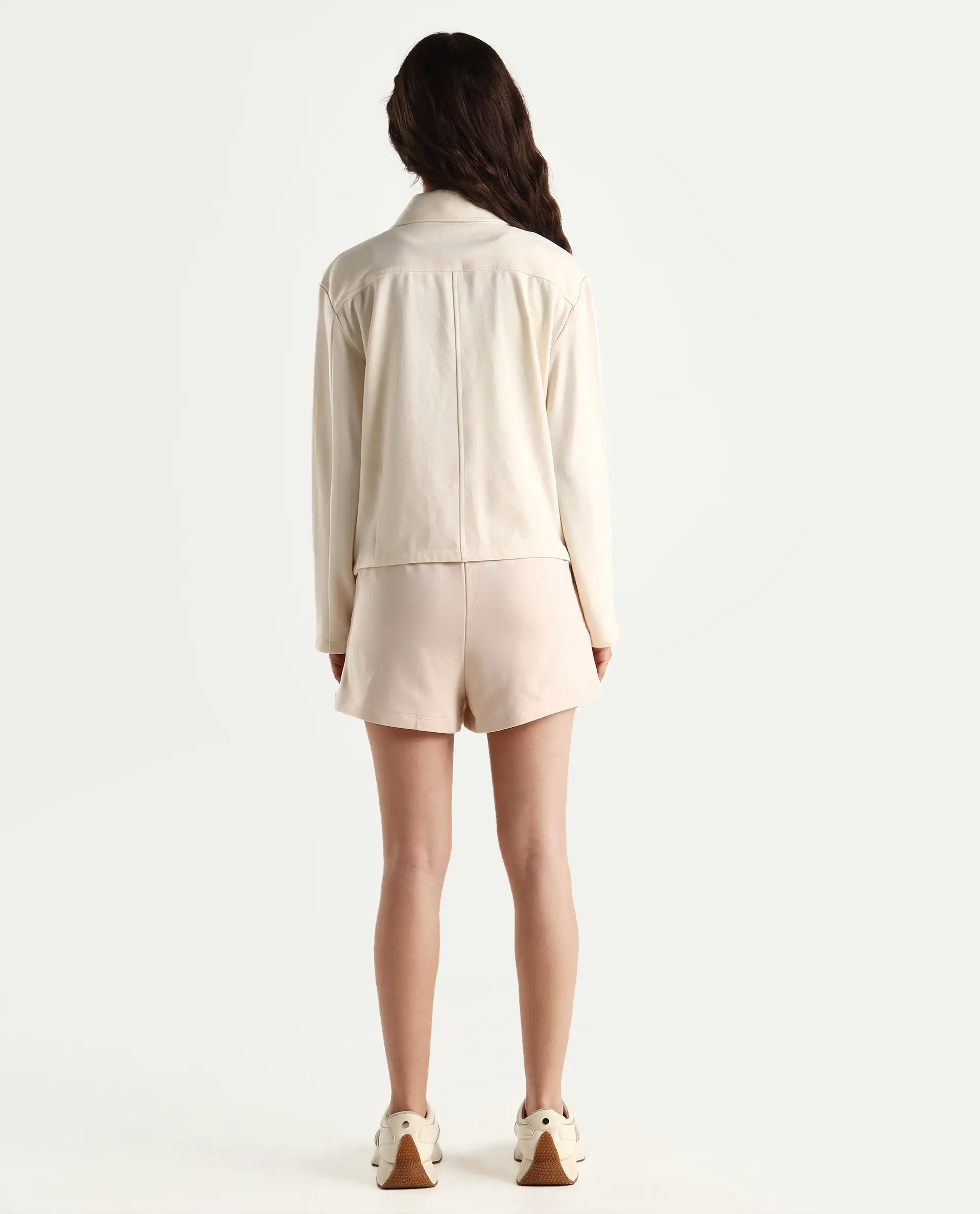 Rareism Women's Medium Weight Terry 290 Gsm Cotton Blend Plain Mini Relaxed Fit Shorts - Image 6