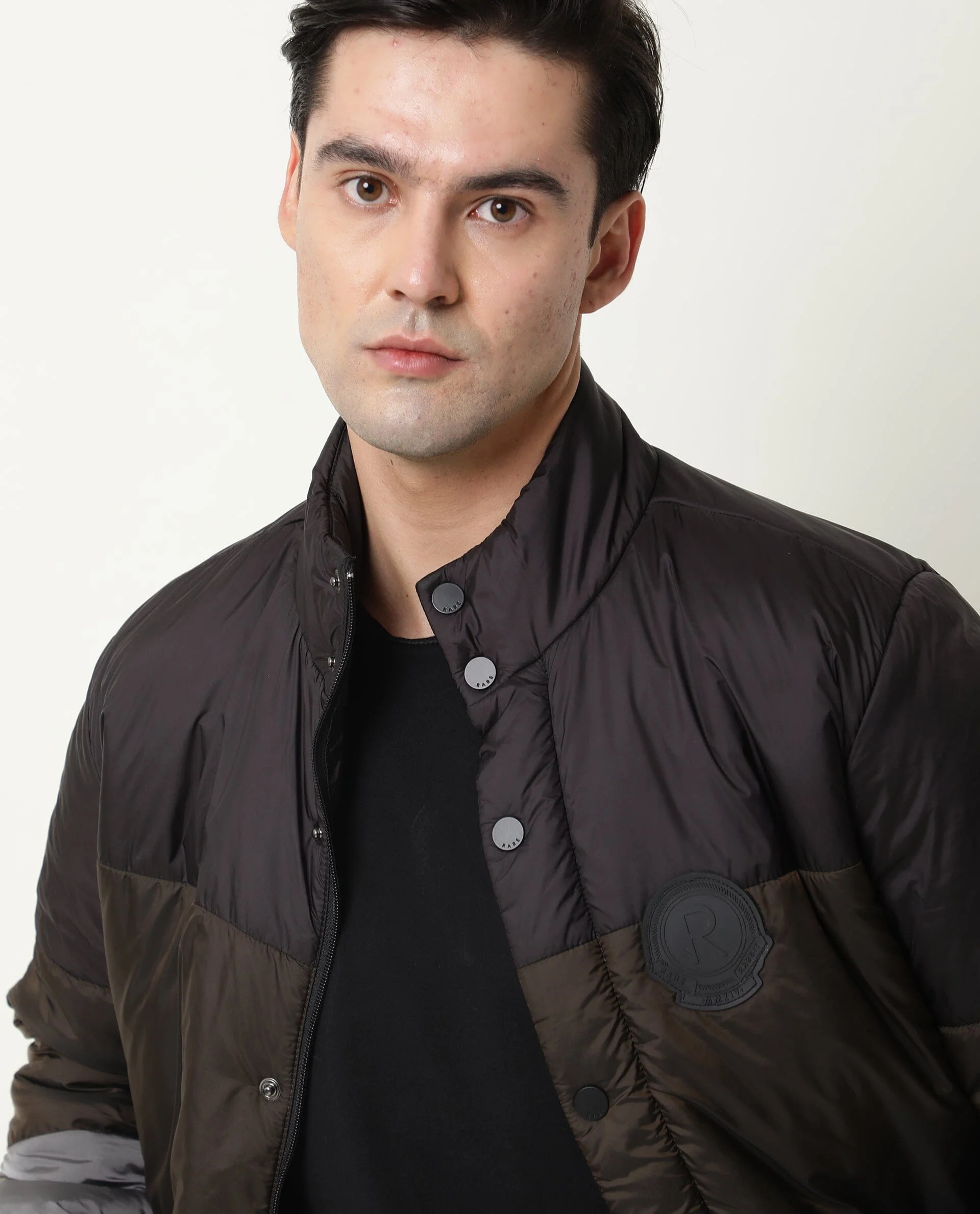 Rare Rabbit Men's Clare Black Polyester Ombre Relaxed Fit Full Sleeve High Neck Jacket - Image 7