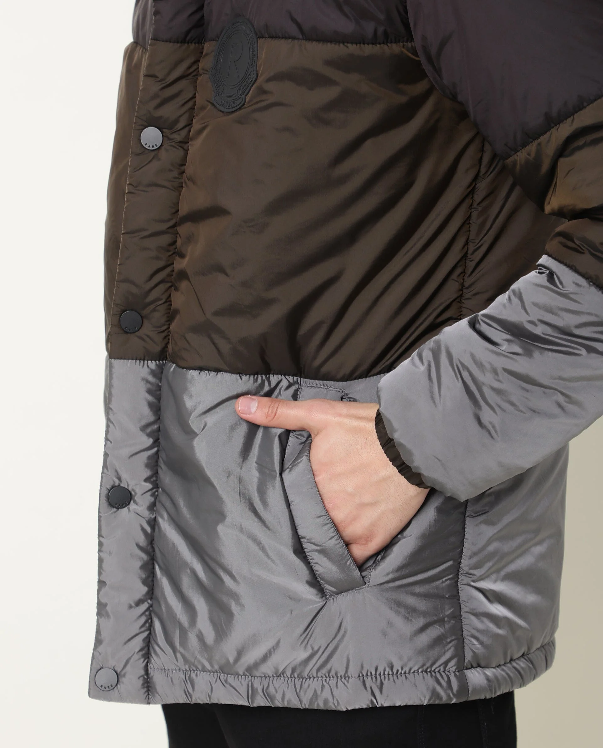 Rare Rabbit Men's Clare Black Polyester Ombre Relaxed Fit Full Sleeve High Neck Jacket - Image 9