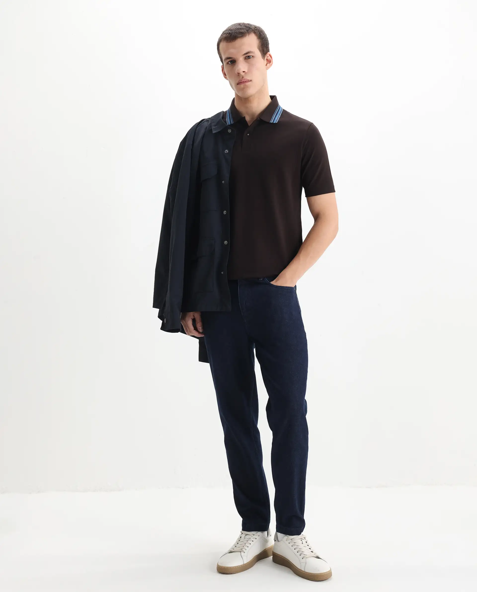 Rare Rabbit Men's Plain Regular Fit Half Sleeve Polo - Image 2