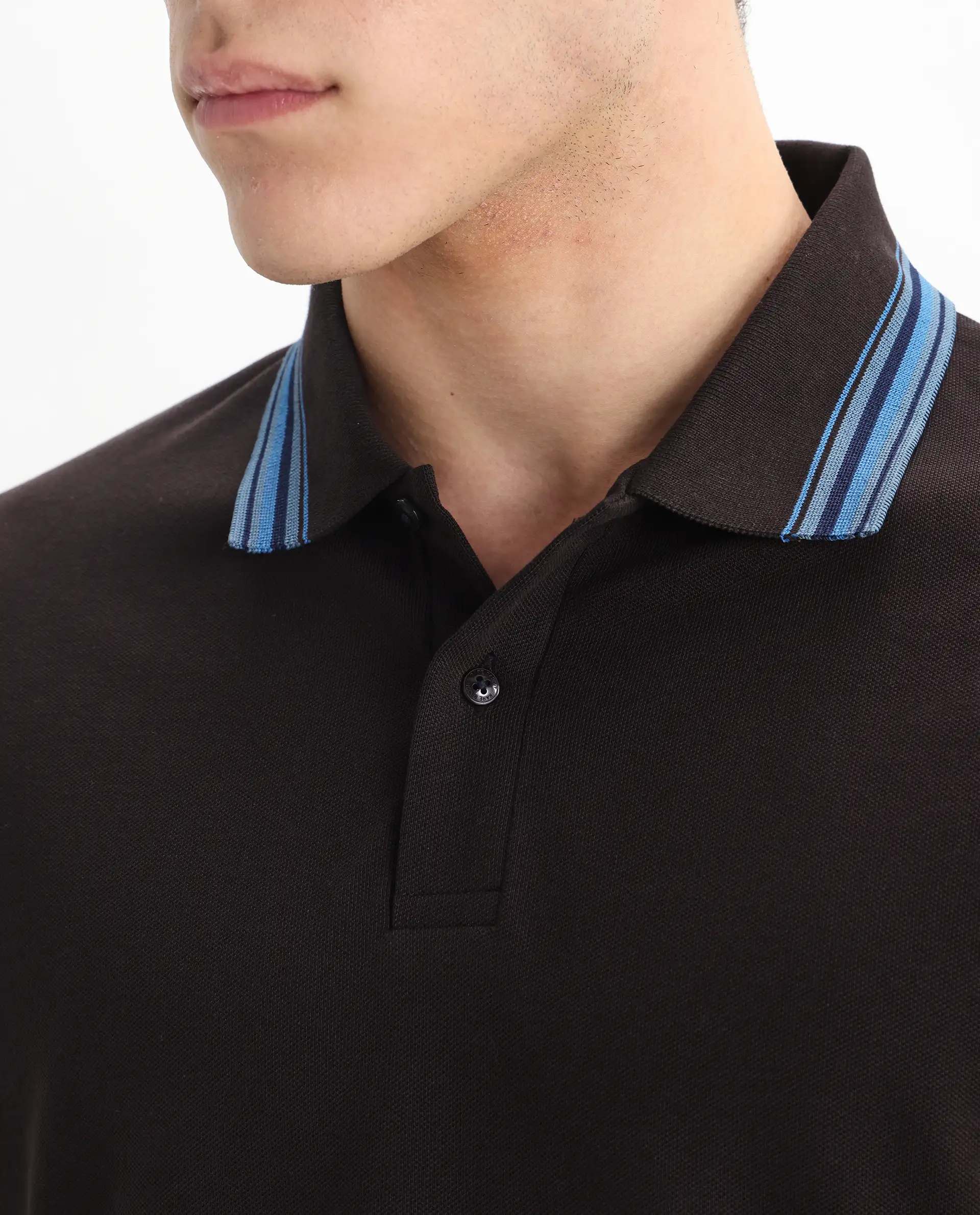 Rare Rabbit Men's Plain Regular Fit Half Sleeve Polo - Image 3