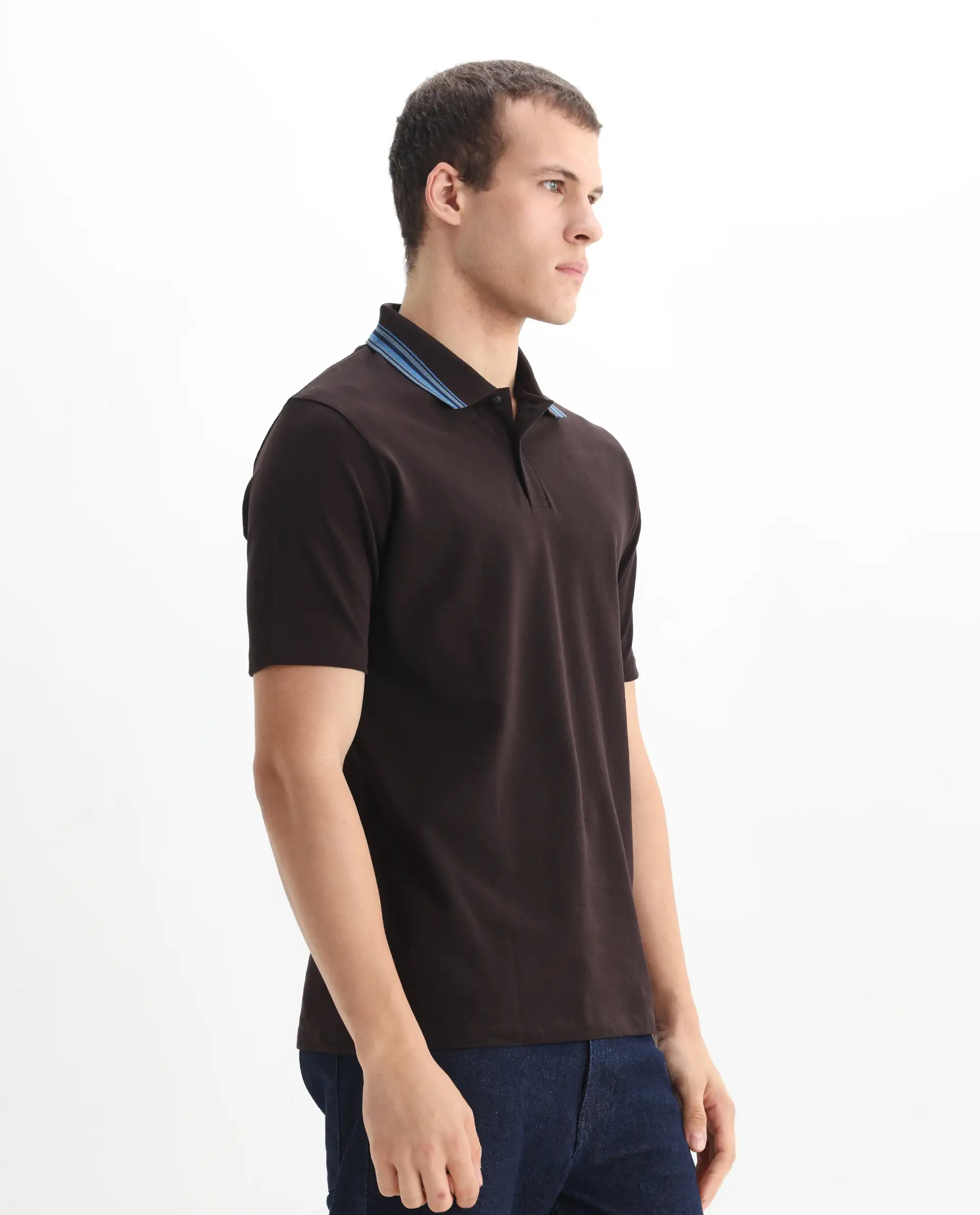 Rare Rabbit Men's Plain Regular Fit Half Sleeve Polo - Image 5