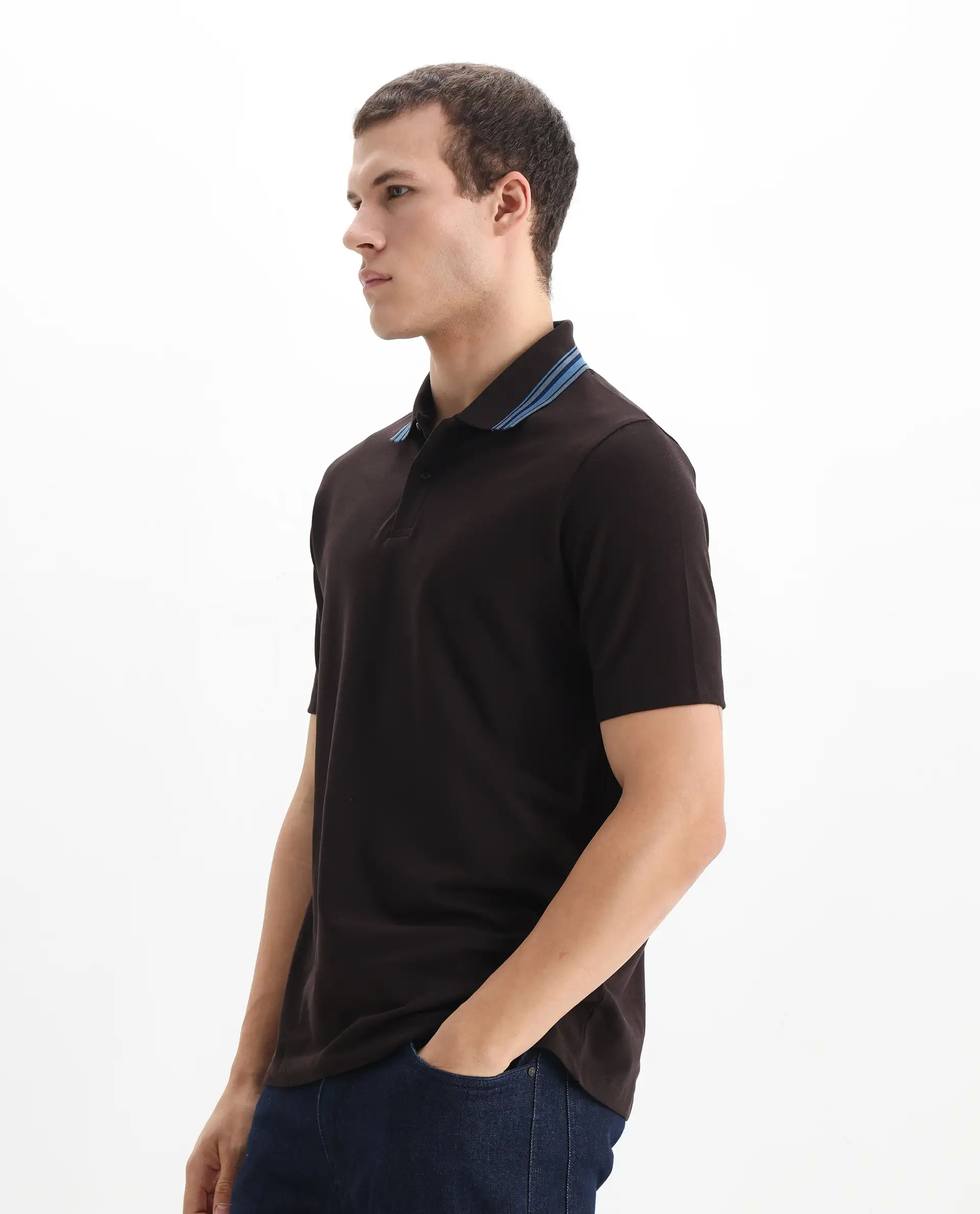 Rare Rabbit Men's Plain Regular Fit Half Sleeve Polo - Image 6
