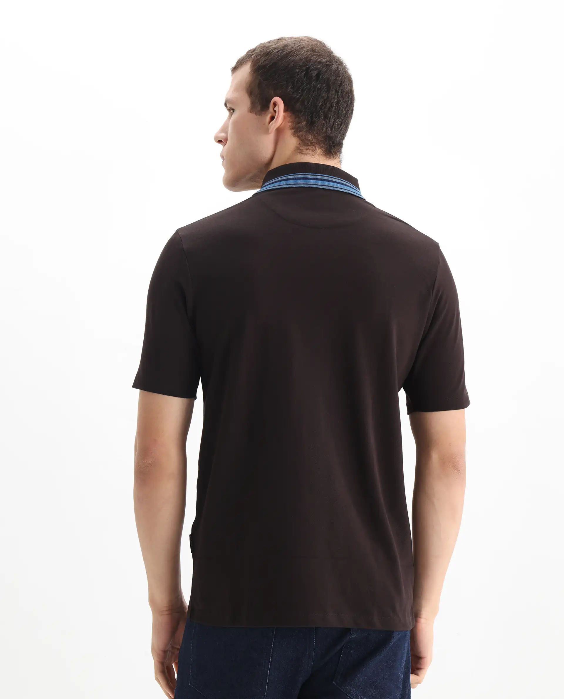 Rare Rabbit Men's Plain Regular Fit Half Sleeve Polo - Image 7