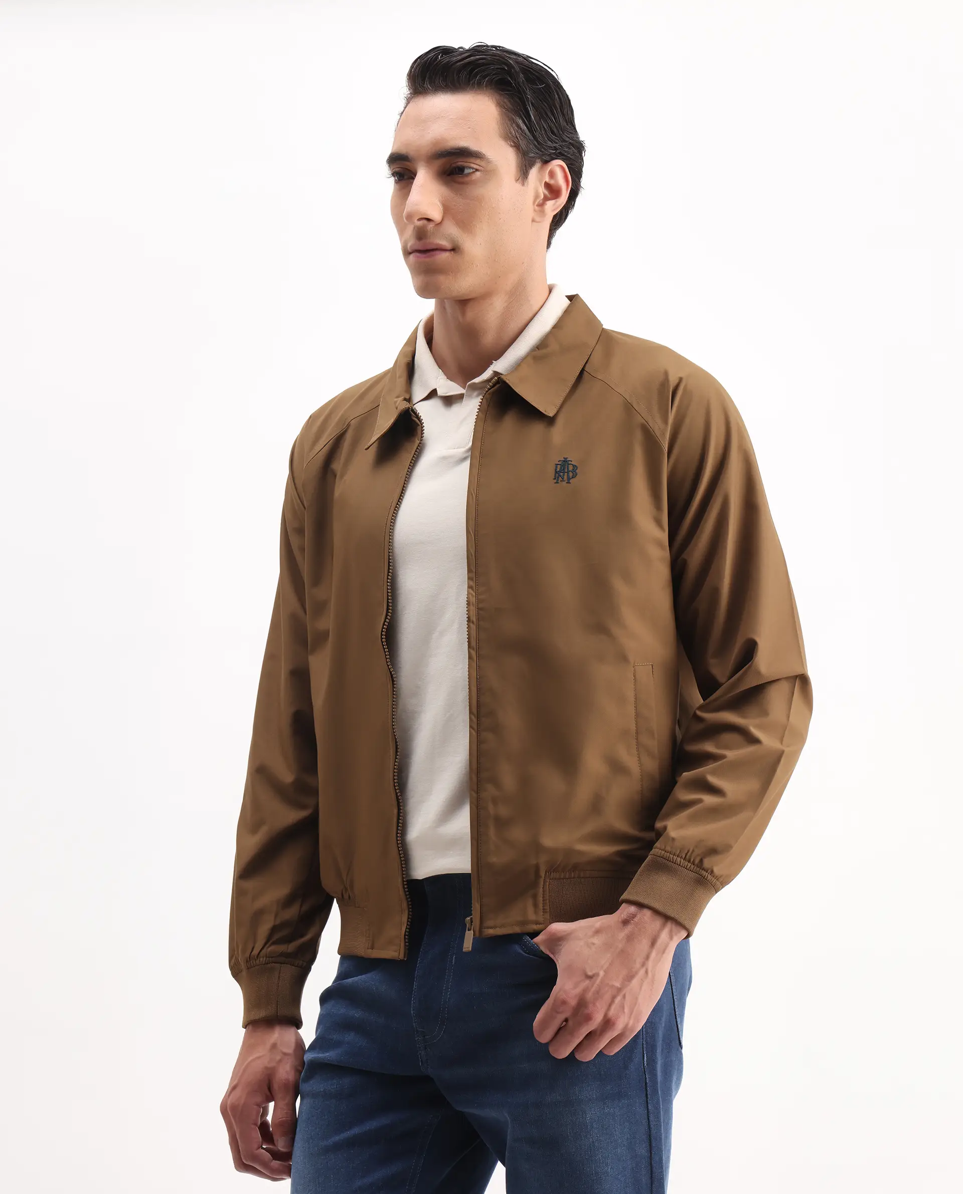 Rare Rabbit Men's Clayon Brown Polyester Embroidered Regular Fit Full Sleeve Spread Collar Jacket - Image 5