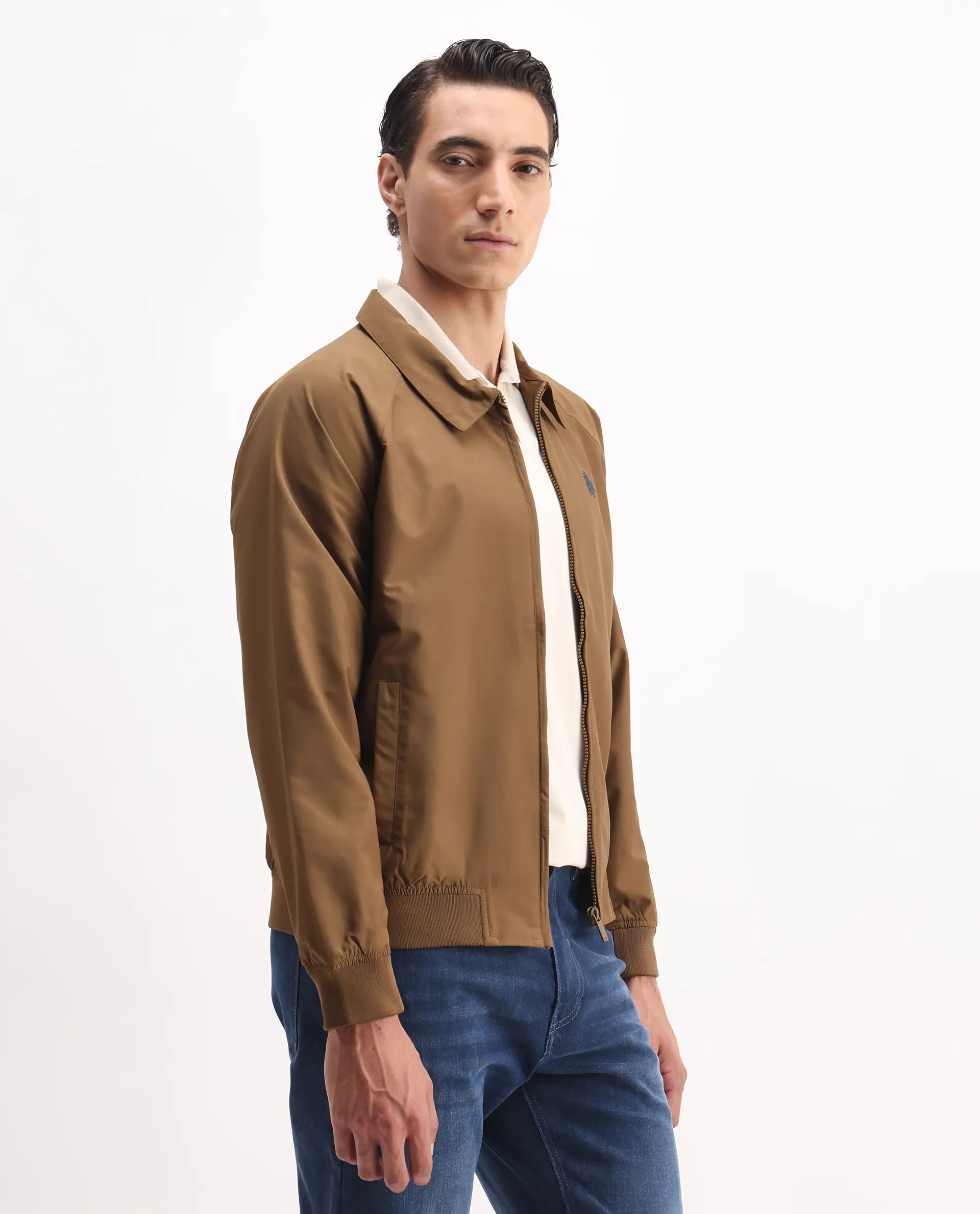 Rare Rabbit Men's Clayon Brown Polyester Embroidered Regular Fit Full Sleeve Spread Collar Jacket - Image 6