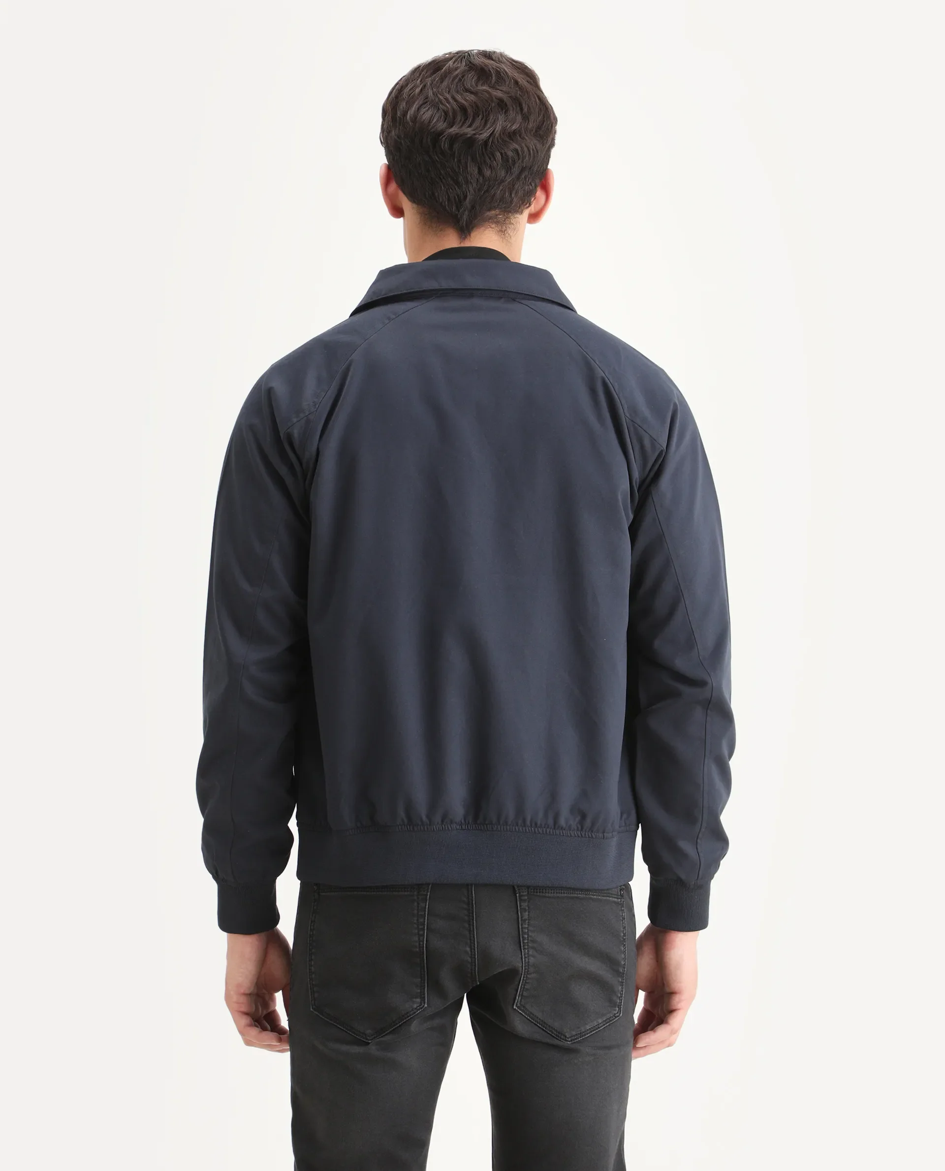 Rare Rabbit Men's Clayon Navy Polyester Embroidered Regular Fit Full Sleeve Spread Collar Jacket - Image 7