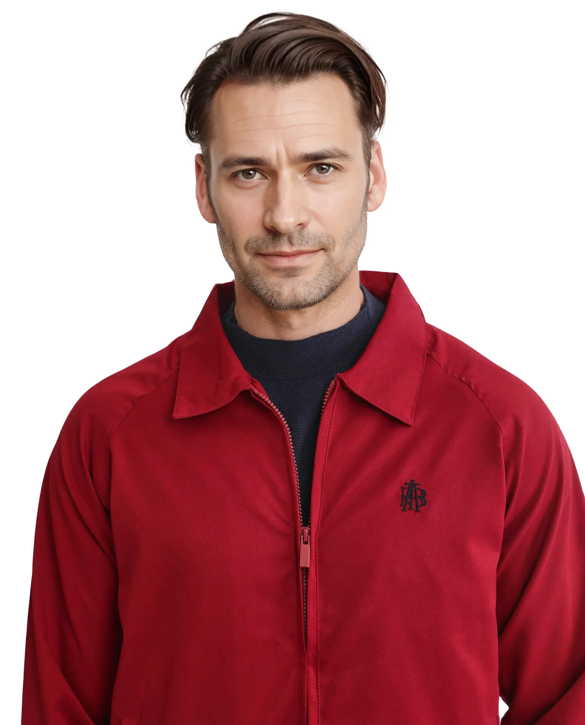 Rare Rabbit Men's Clayon Red Polyester Embroidered Regular Fit Full Sleeve Spread Collar Jacket - Image 3