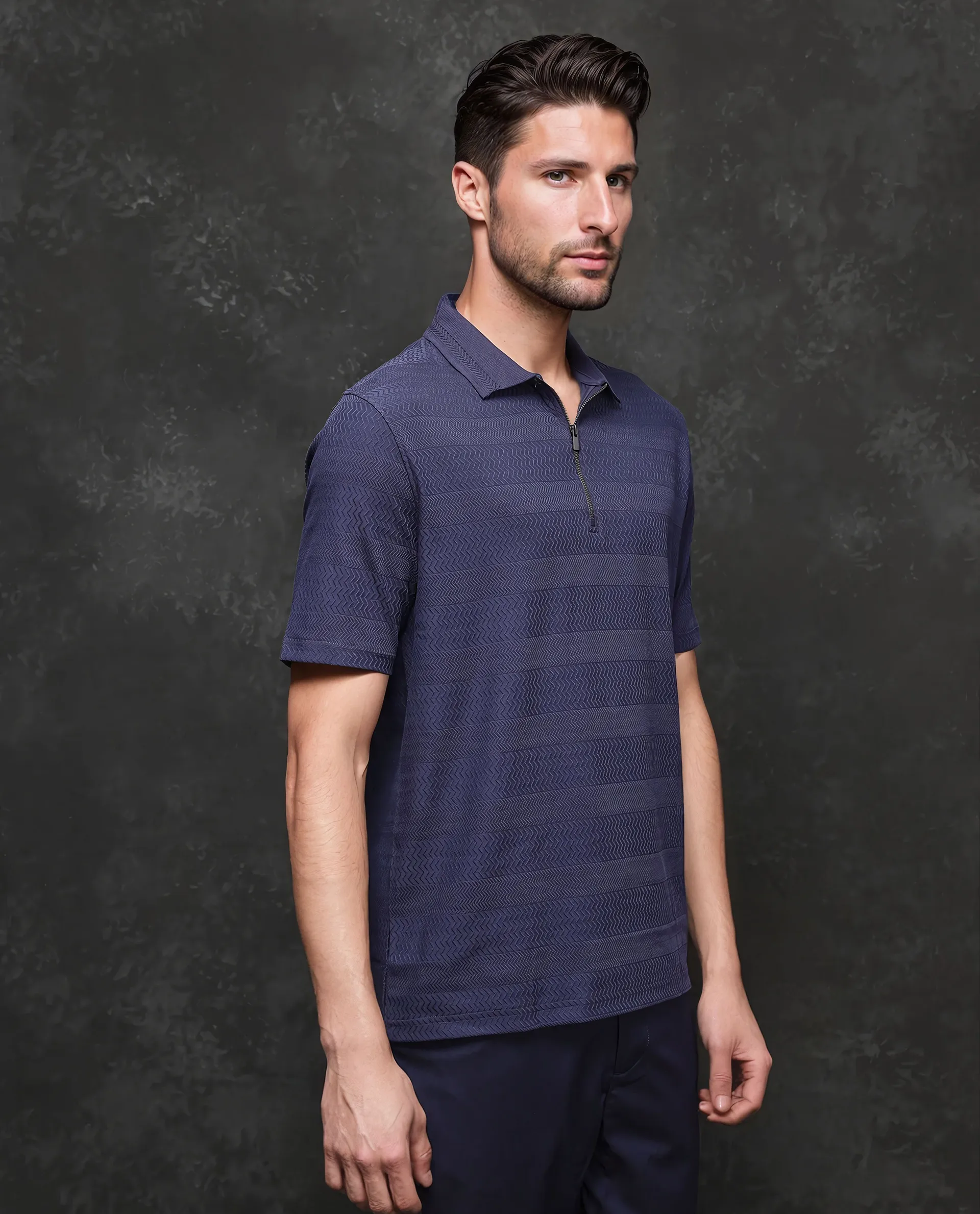 Rare Rabbit Men's Cotton Jacquard Regular Fit Half Sleeve Polo - Image 6