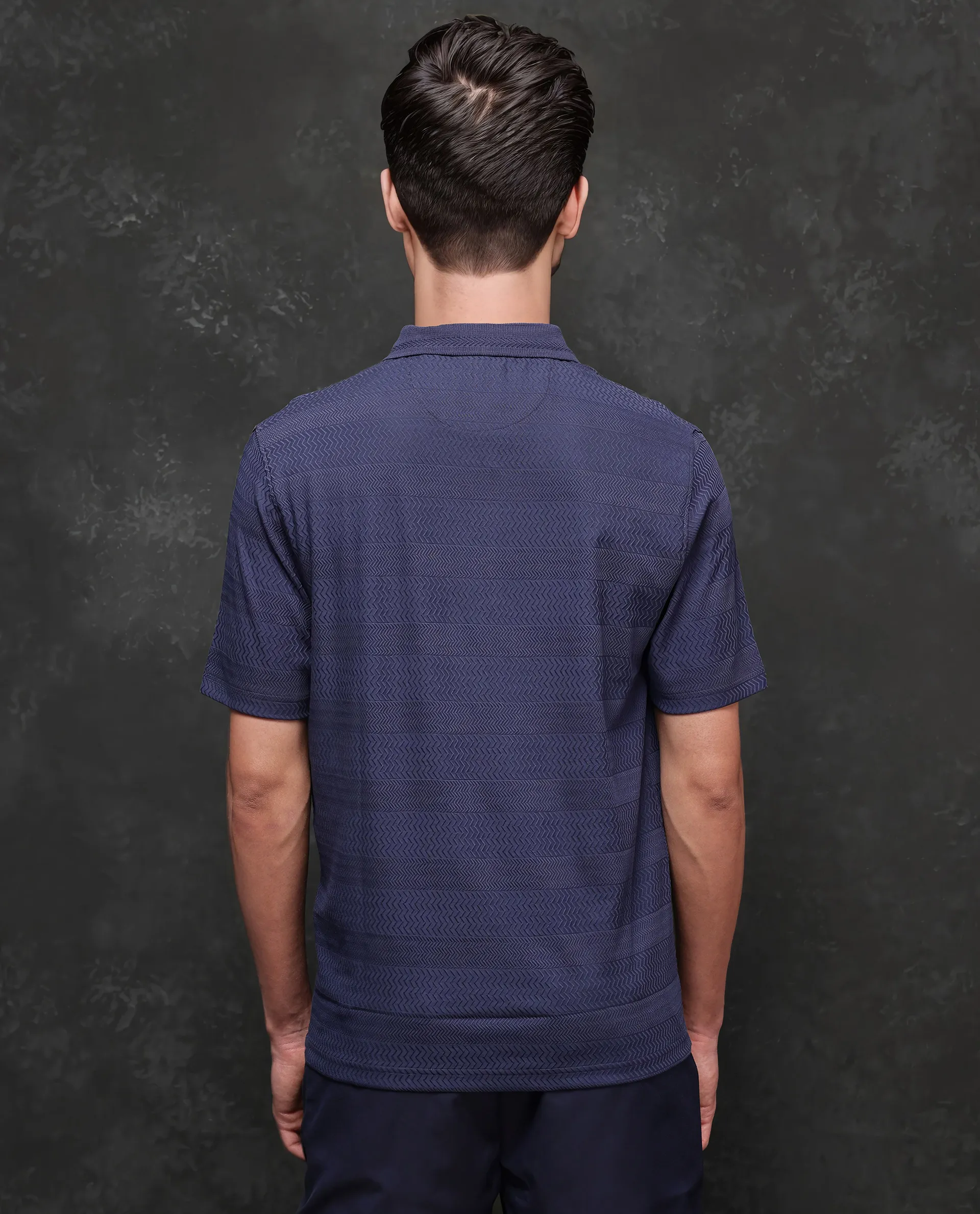 Rare Rabbit Men's Cotton Jacquard Regular Fit Half Sleeve Polo - Image 7
