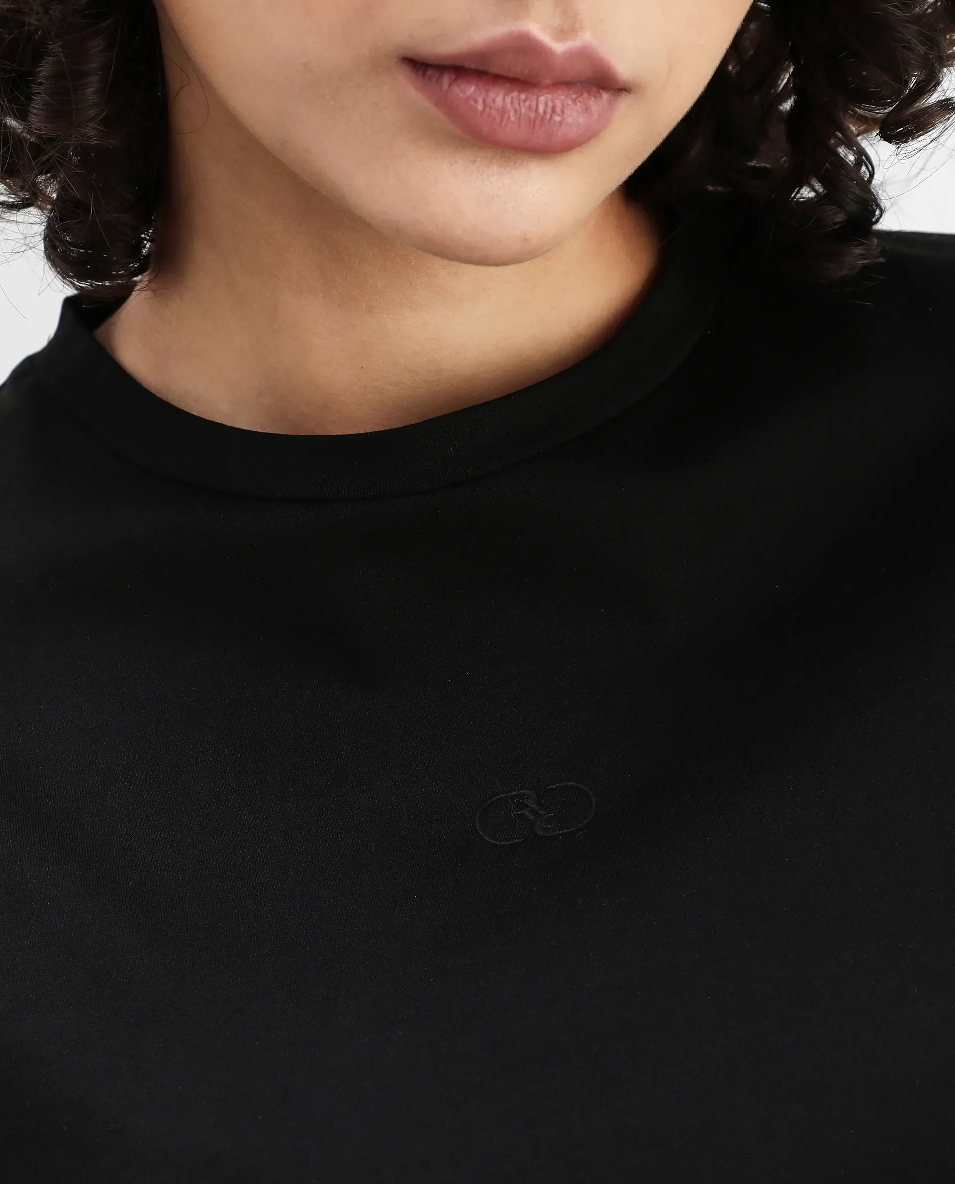Rareism Women's Clive Black Cotton Crew Neck Regular Fit T-Shirt - Image 4
