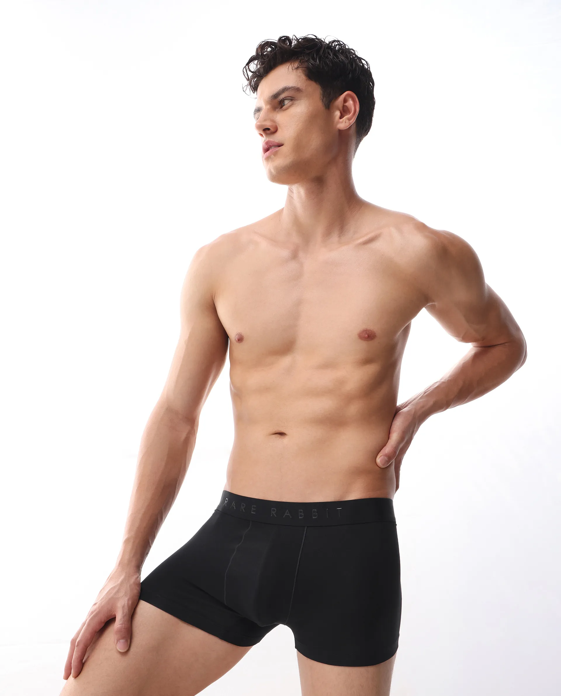 Rare Rabbit Men Close Black Soft Cotton Stretch Trunks - Image 3