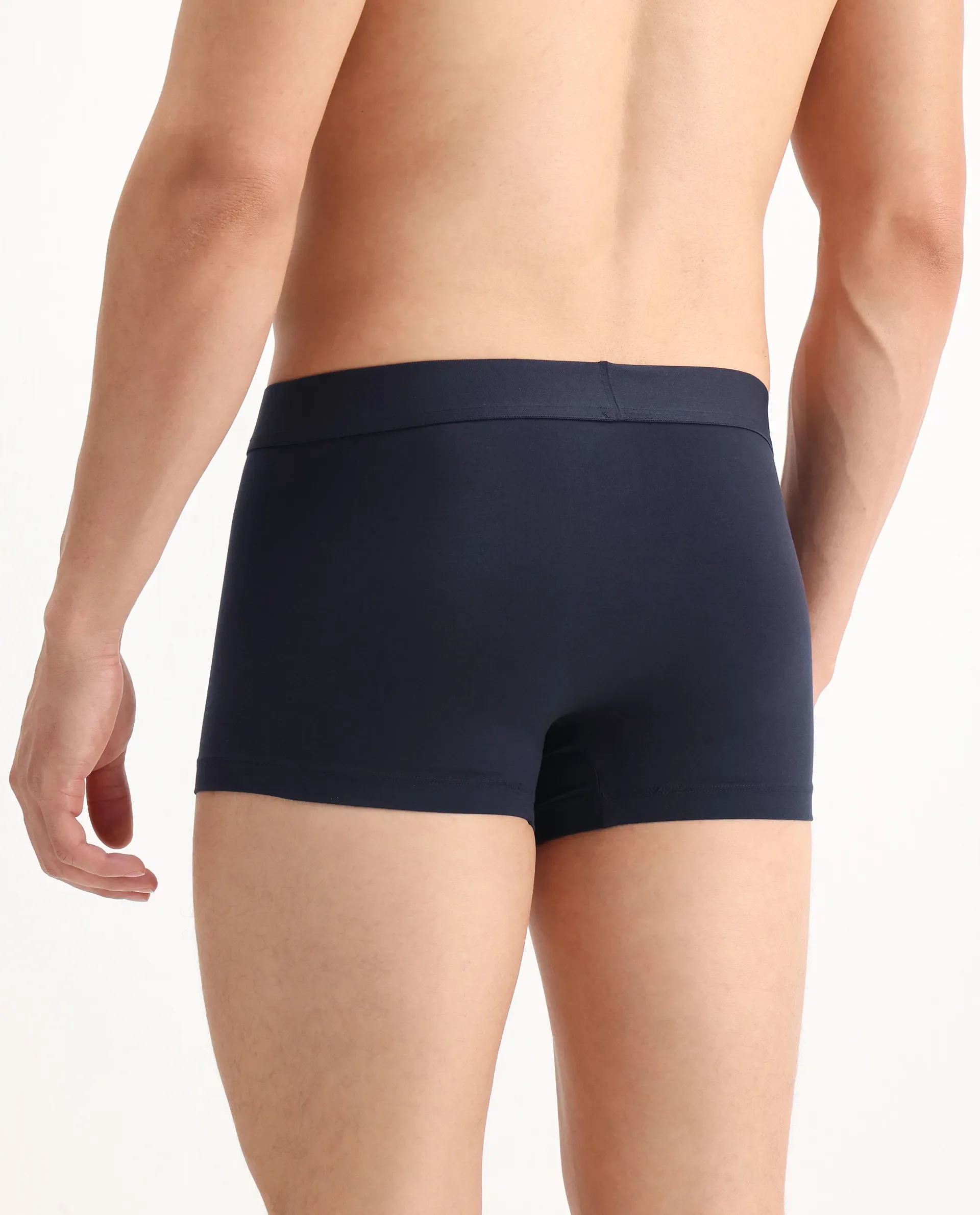 Rare Rabbit Men Close Navy Soft Cotton Stretch Trunks - Image 6