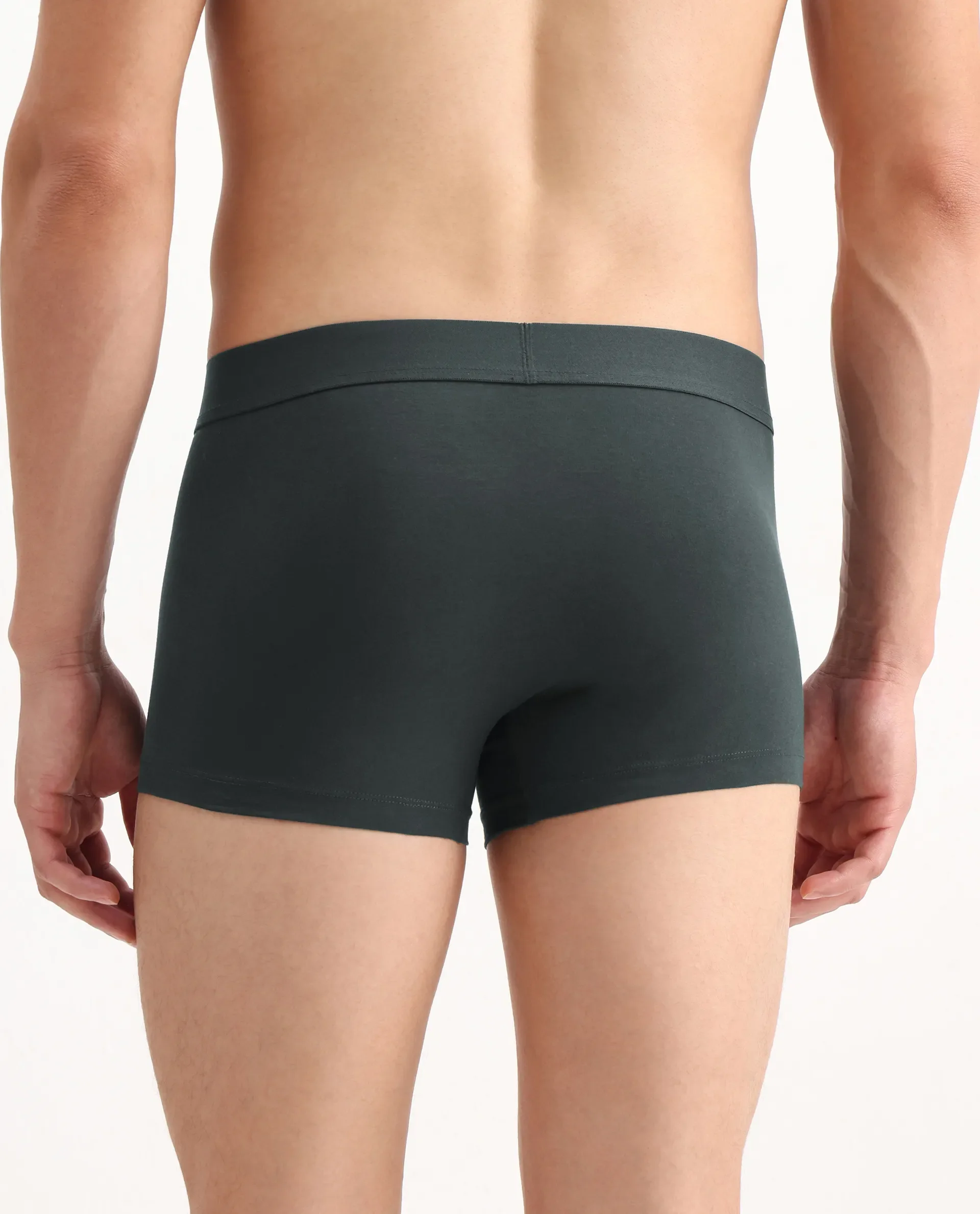Rare Rabbit Men Close Olive Soft Cotton Stretch Trunks - Image 6