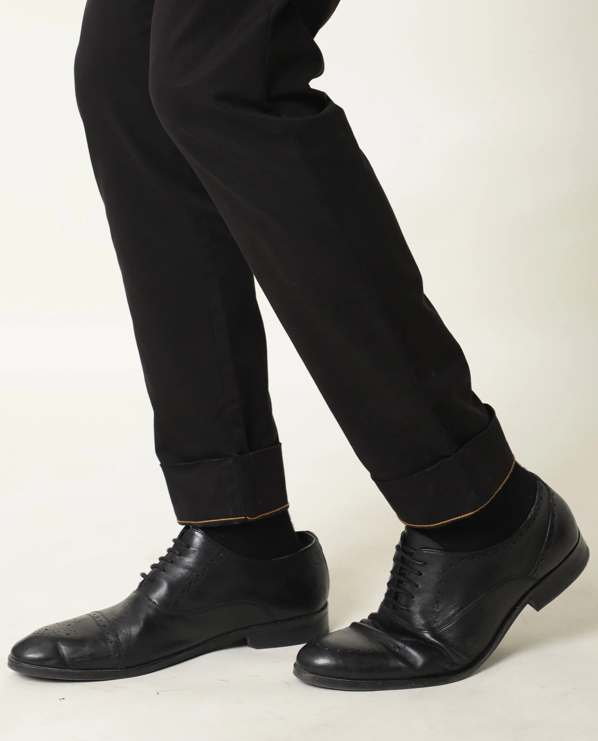 Rare Rabbit Men's Clovey Black Plain Regular Fit Trouser - Image 4