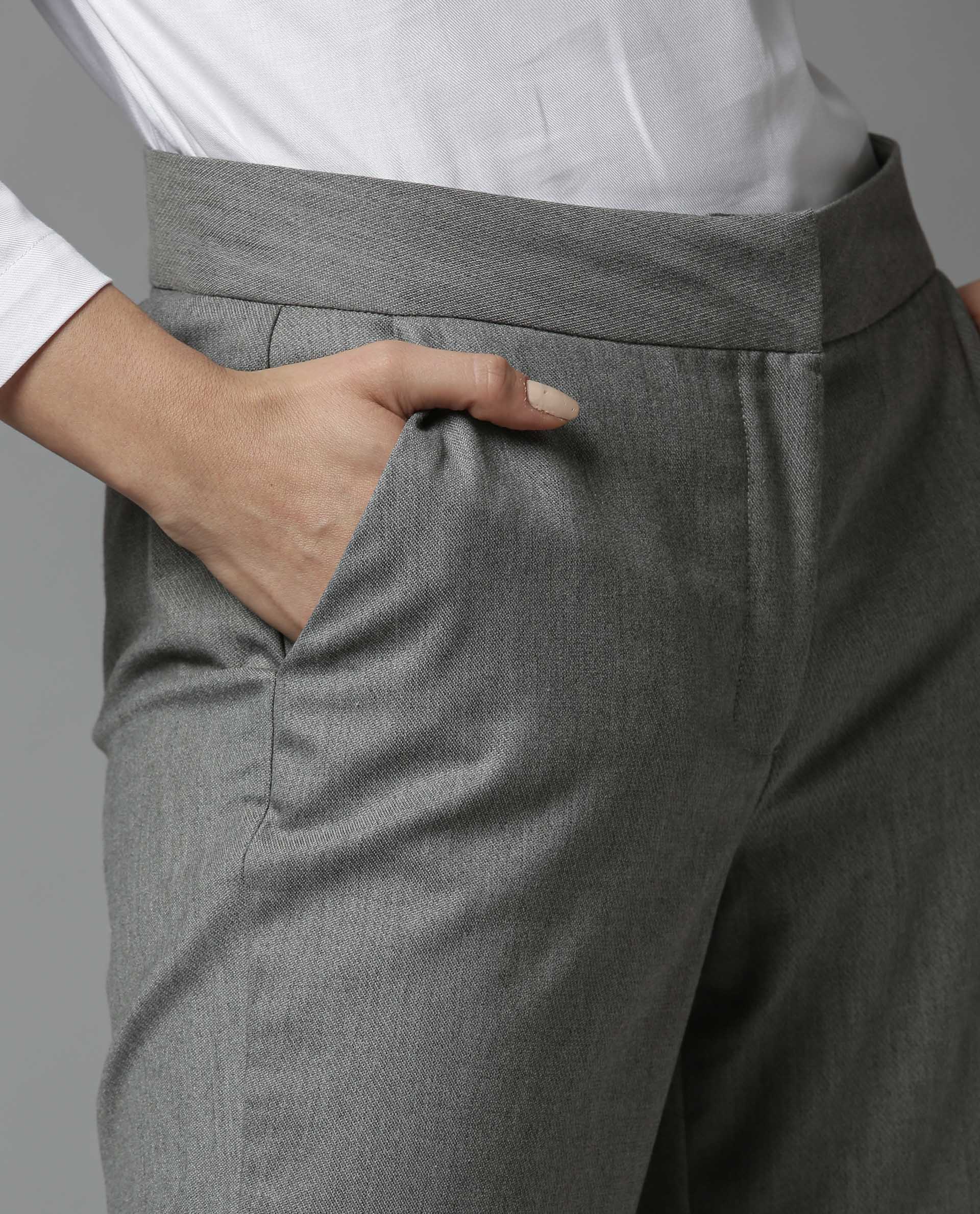 Rareism Women Club Grey Trousers - Image 2