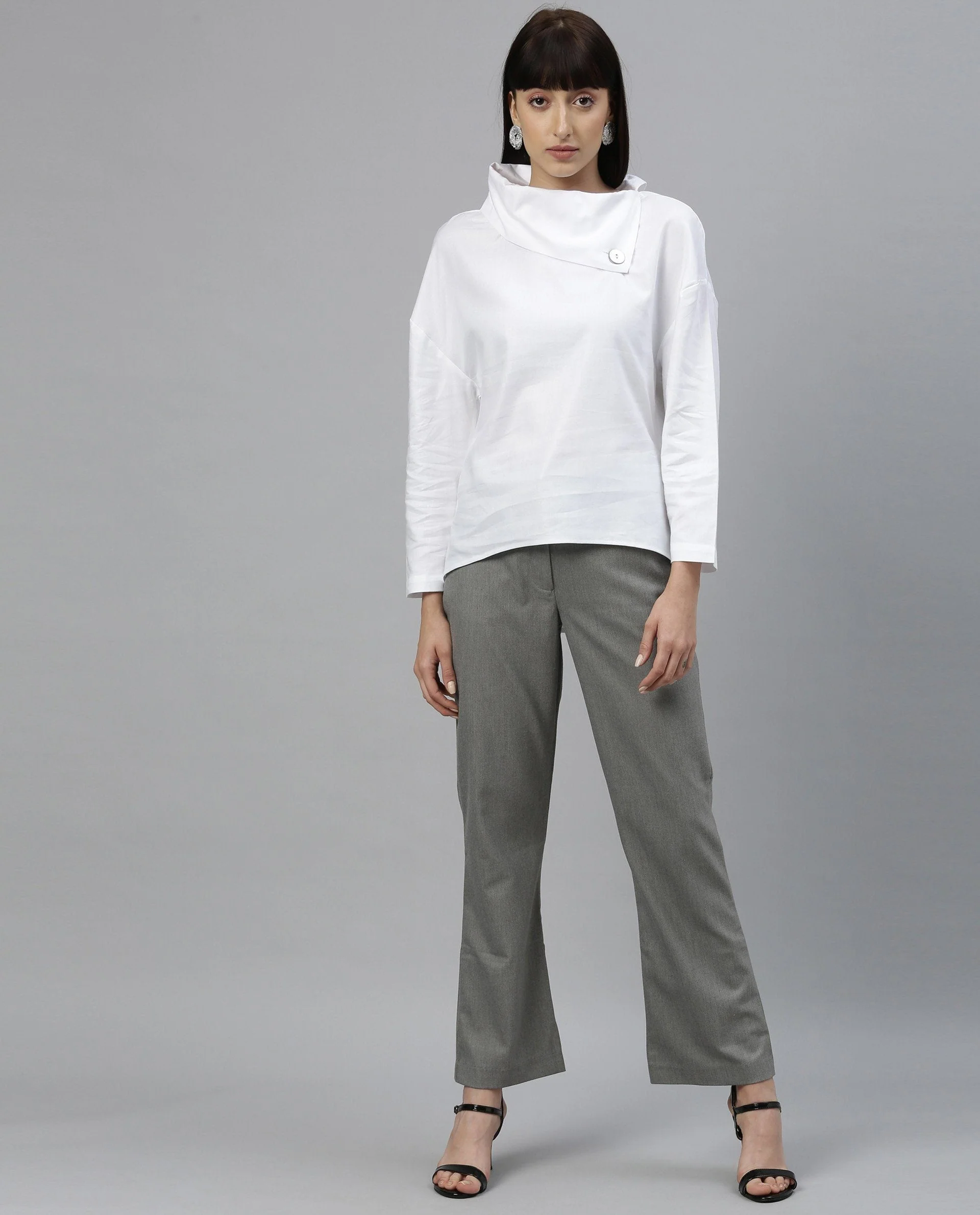 Rareism Women Club Grey Trousers - Image 6