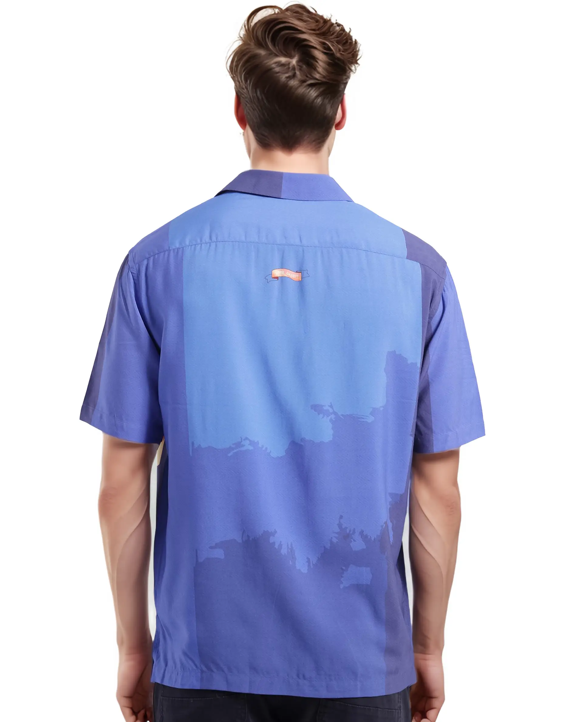 Rare Rabbit Men's Coca Dark Navy Cotton Tropical Print Boxy Fit Half Sleeve Cuban Collar Shirt - Image 4