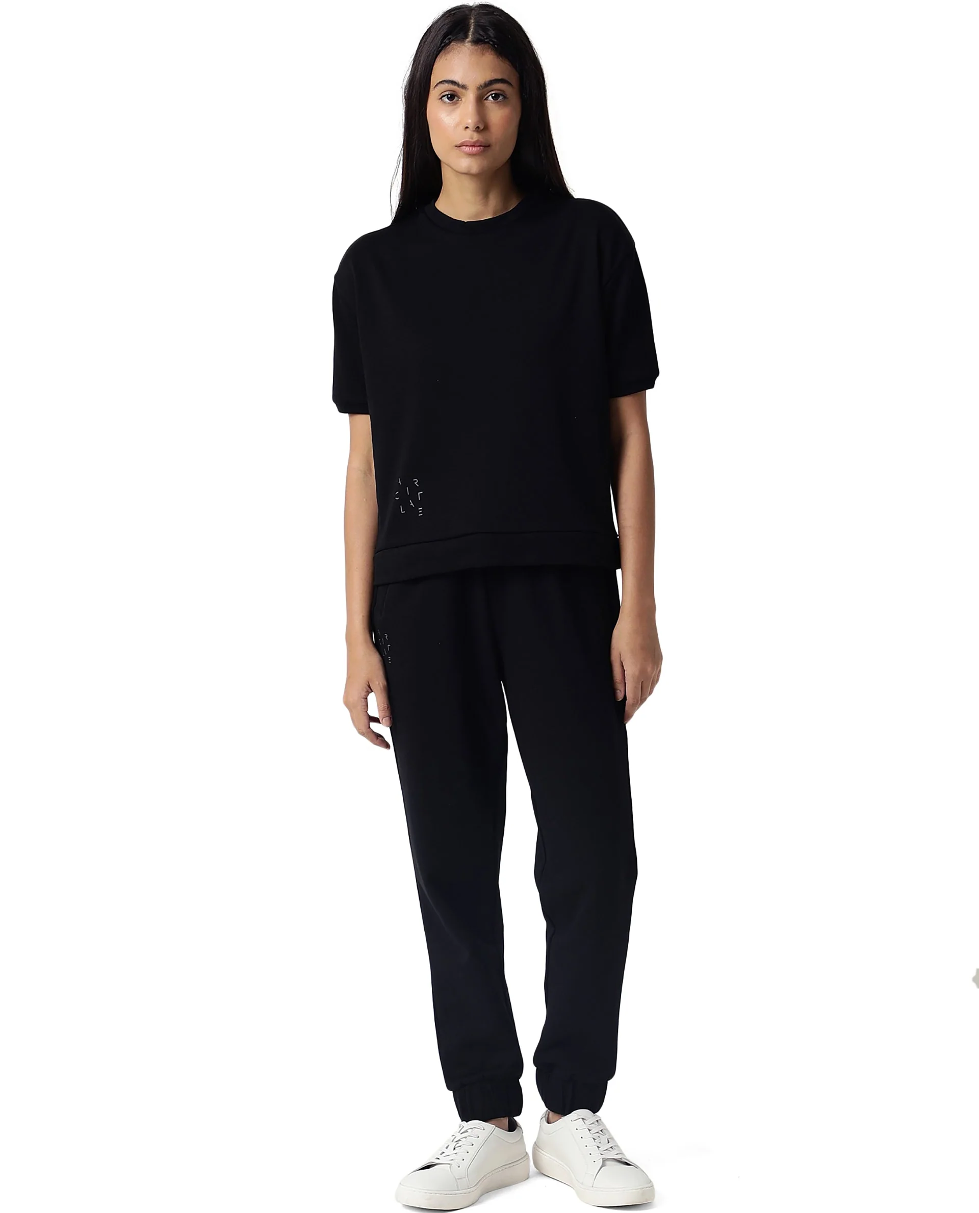 Rareism Women's Medium Weight Terry 290 Gsm Cotton Crew Neck Plain Regular Fit Sweat Tee - Image 6